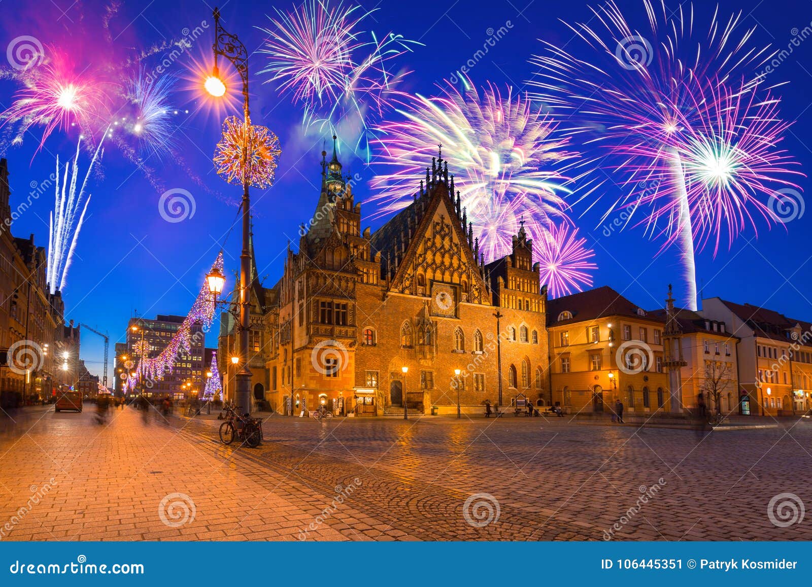 new years firework display in wroclaw