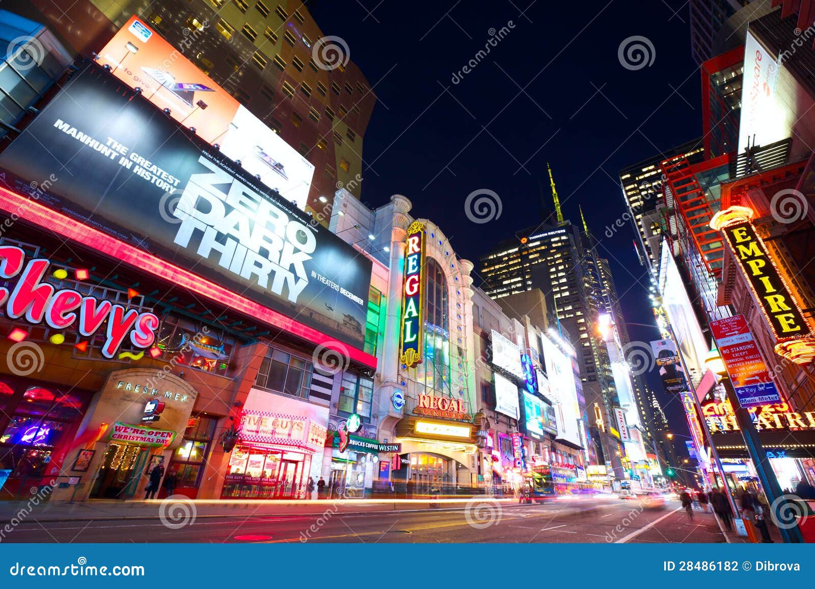 New York 42nd Street at Night Editorial Photography Image of famous