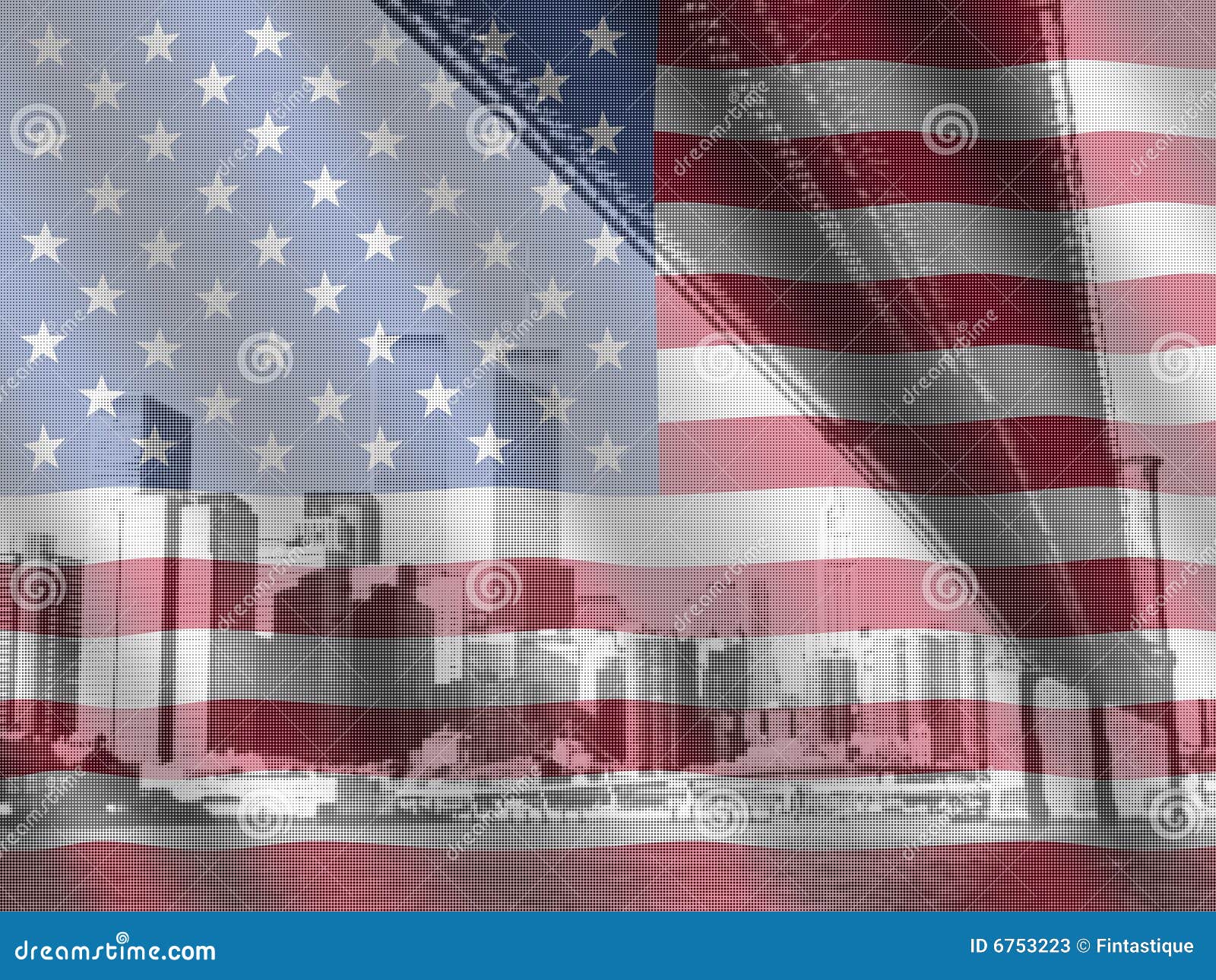 New York and American flag stock illustration. Illustration of former