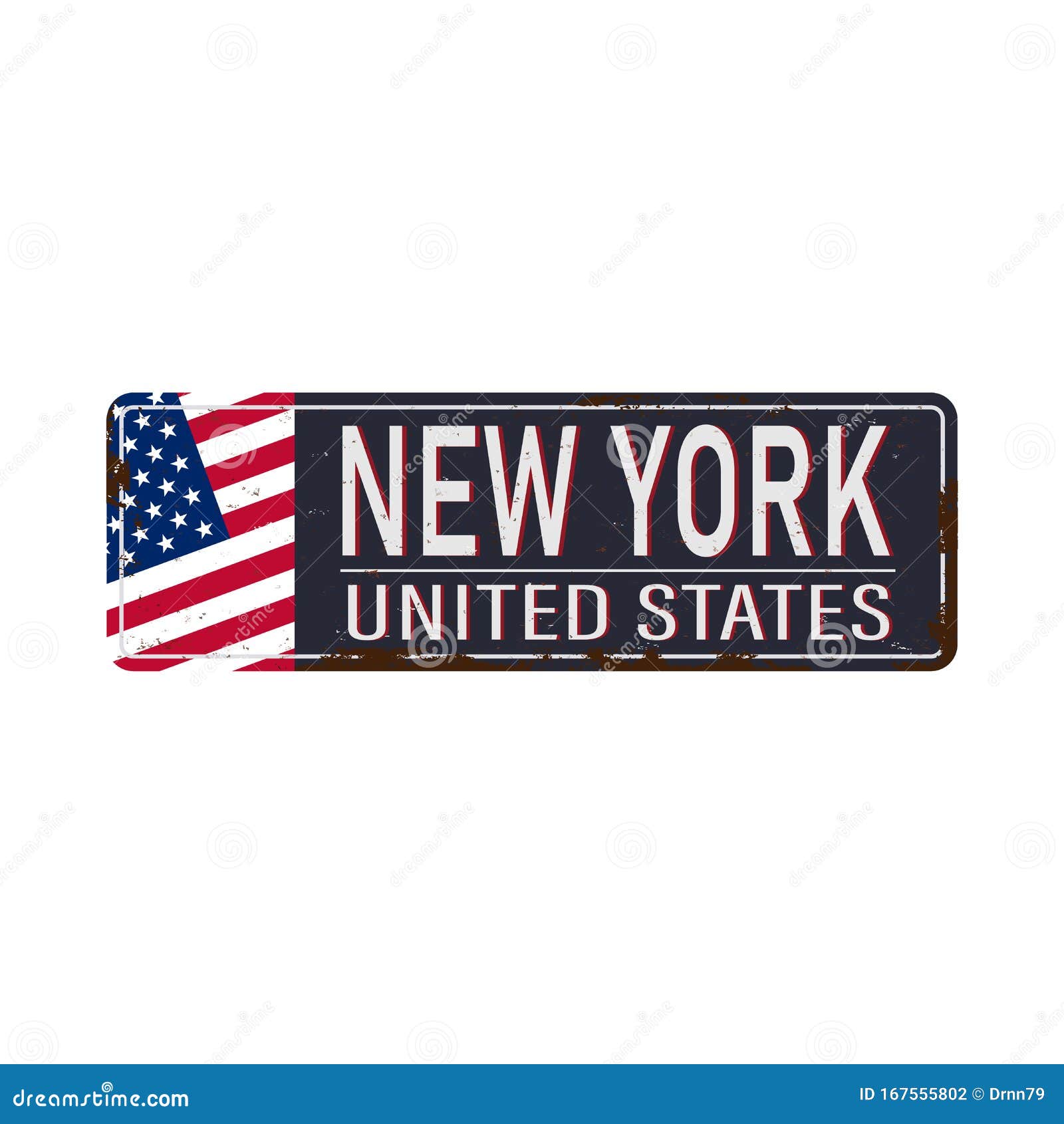 New York City Altes Rostiges Metallschild Auf Weissem Hintergrund Vektor Abbildung Vektor Abbildung Illustration Von Rostiges Vektor