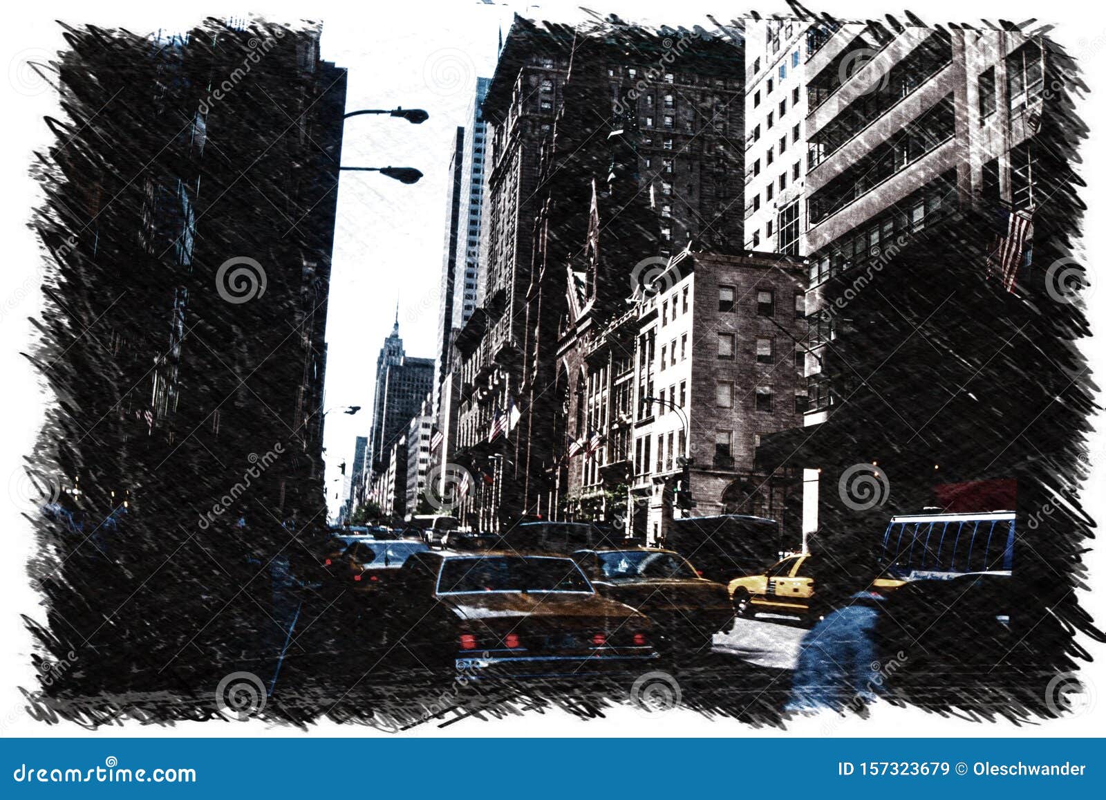 City street with buildings traffic light crosswalk and traffic sign  Сityscape background in sketch style Vector illustration Stock Vector   Adobe Stock