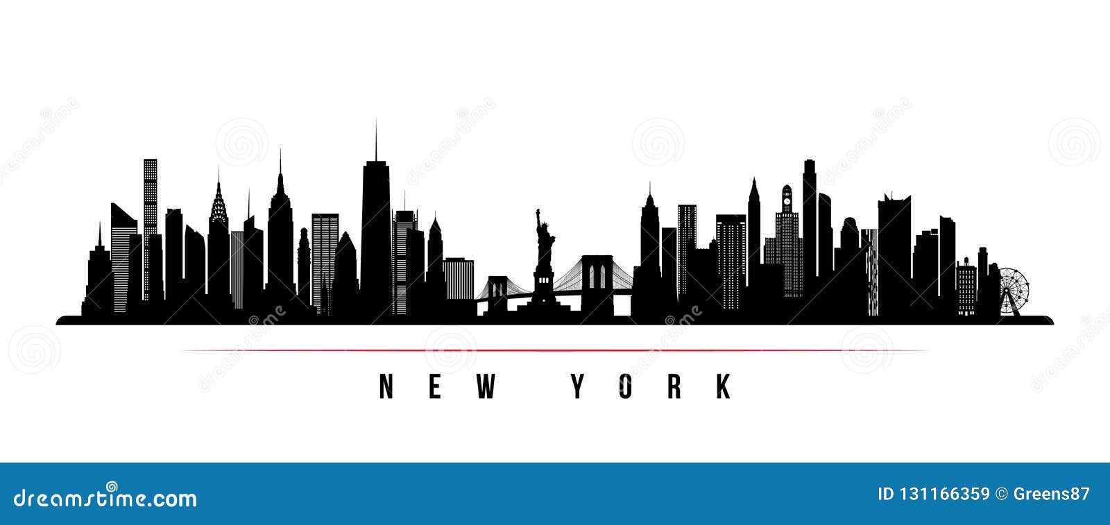 new york city skyline horizontal banner.