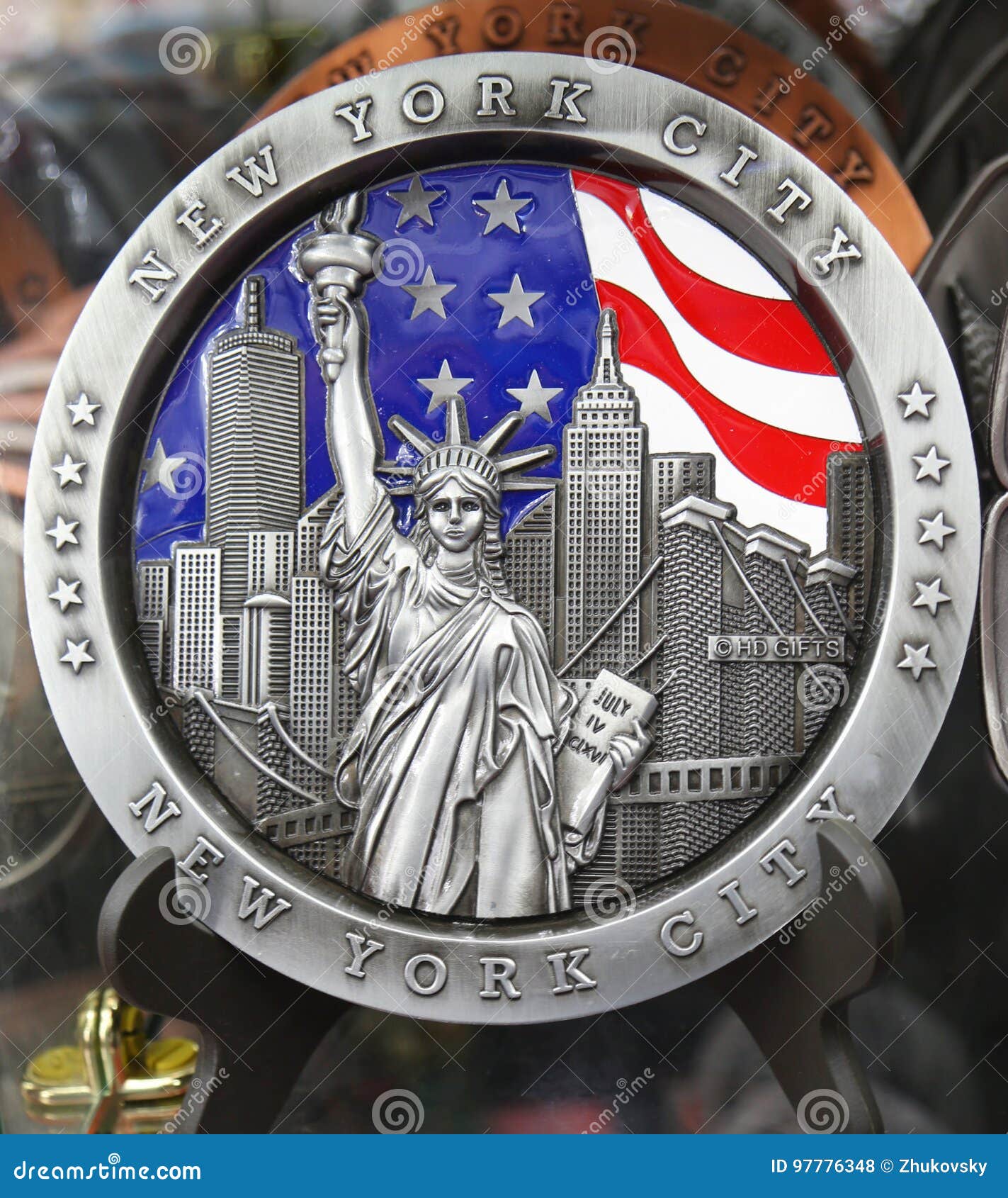 New York City Souvenirs on Display in Manhattan Editorial Stock Photo