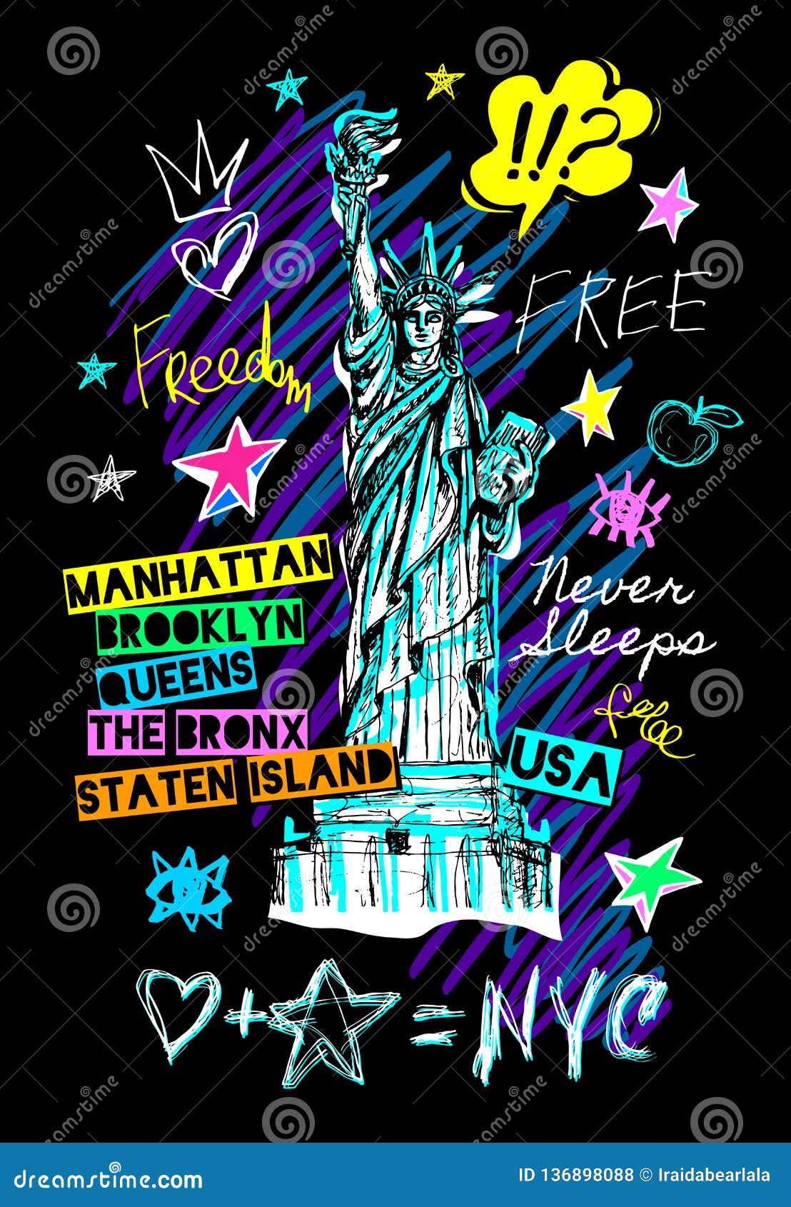 Liberty And Freedom Conceptual Illustration. Hand With Torch Vector ...