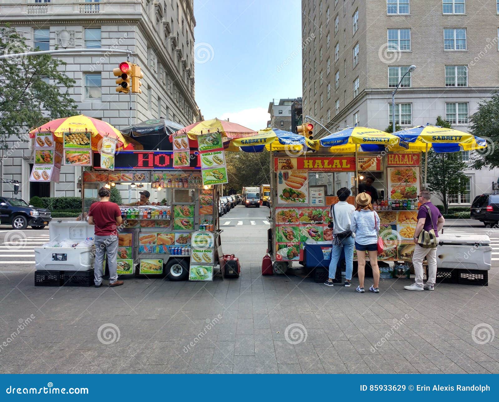 New York City Street Food Vendors on 5th Avenue, Near the Metropolitan