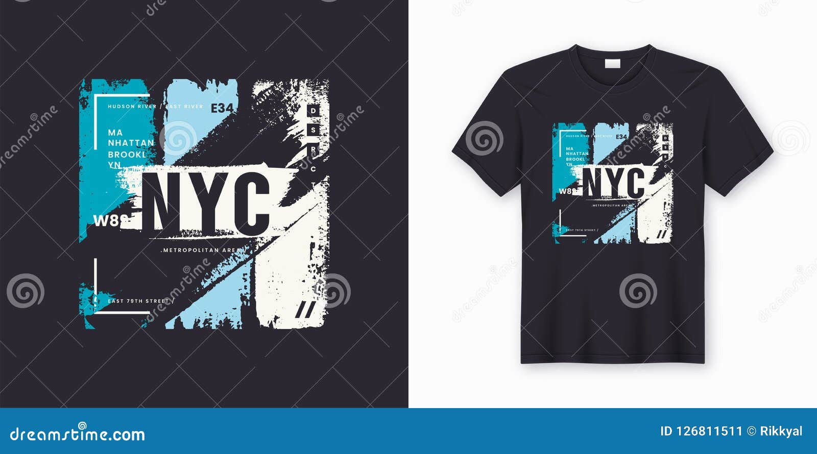 new york city stylish t-shirt and apparel abstract 