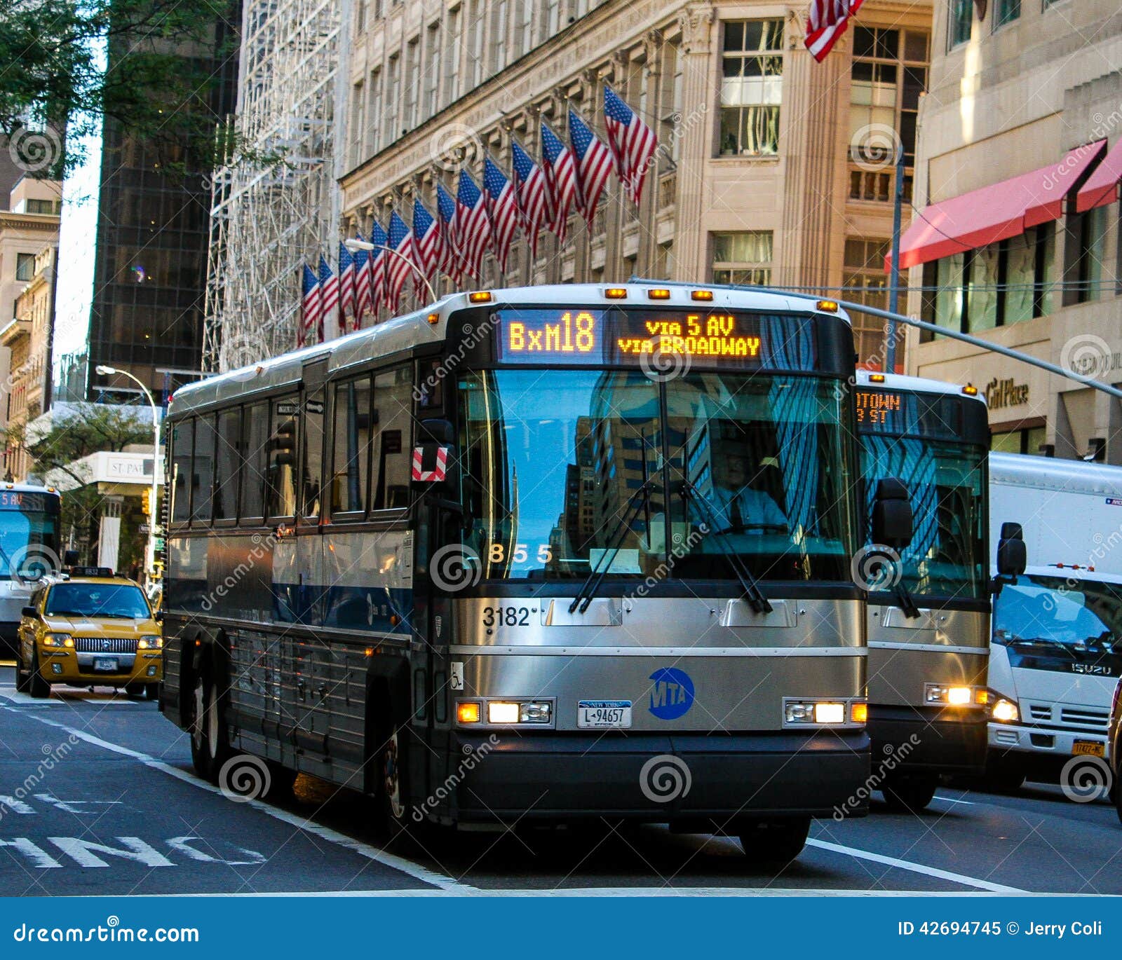 New York City transit bus. editorial image. Image of traffic - 42694745