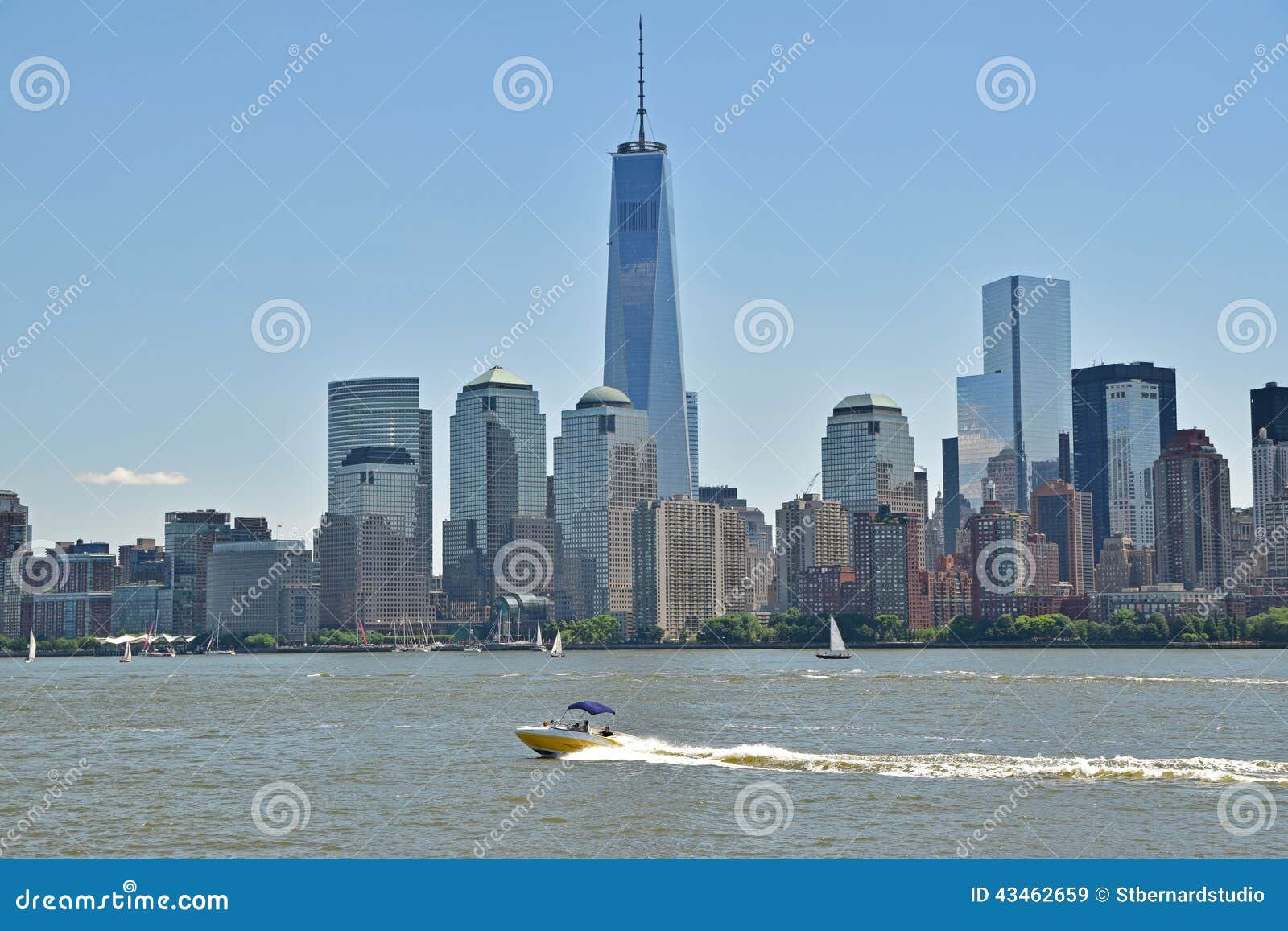 New York City Viewed From Liberty State Park Across Hudson 