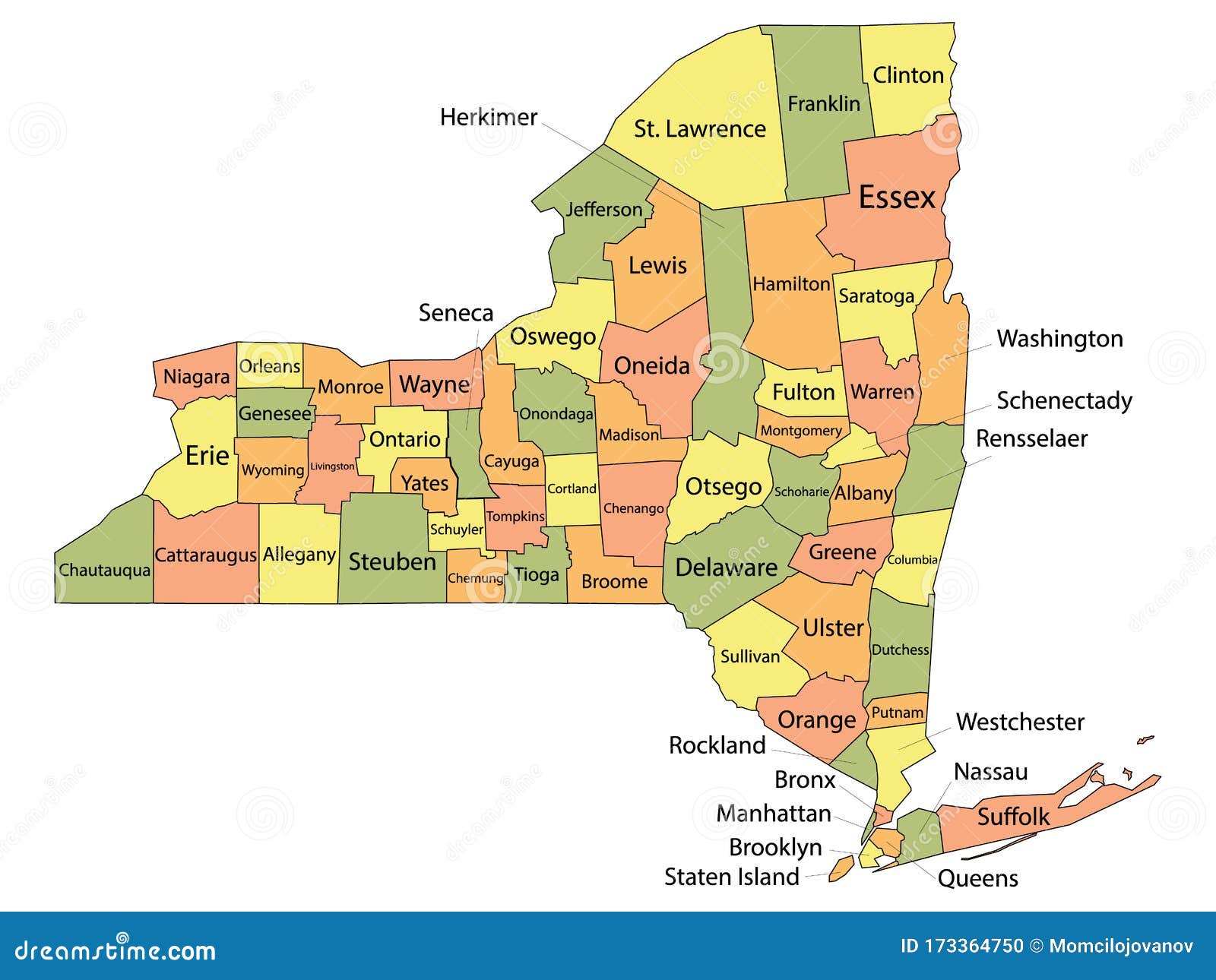 A Map Of New York State Counties - United States Map