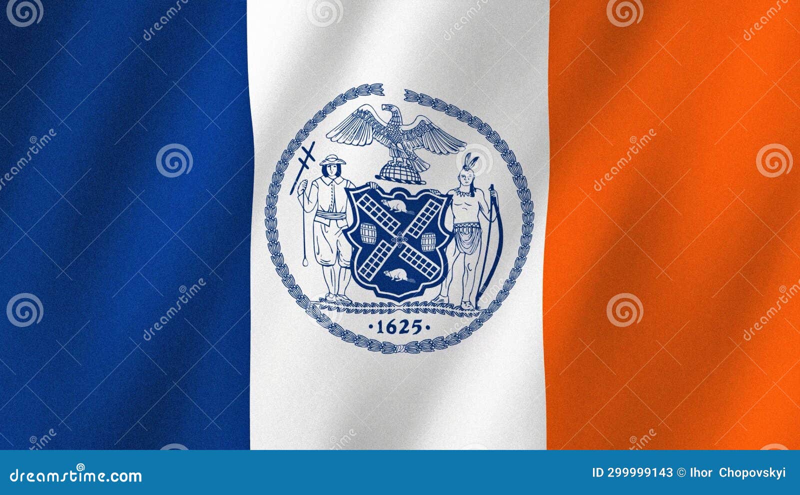 New York Flag Waving in the Wind. Flag of New York Images Stock Image