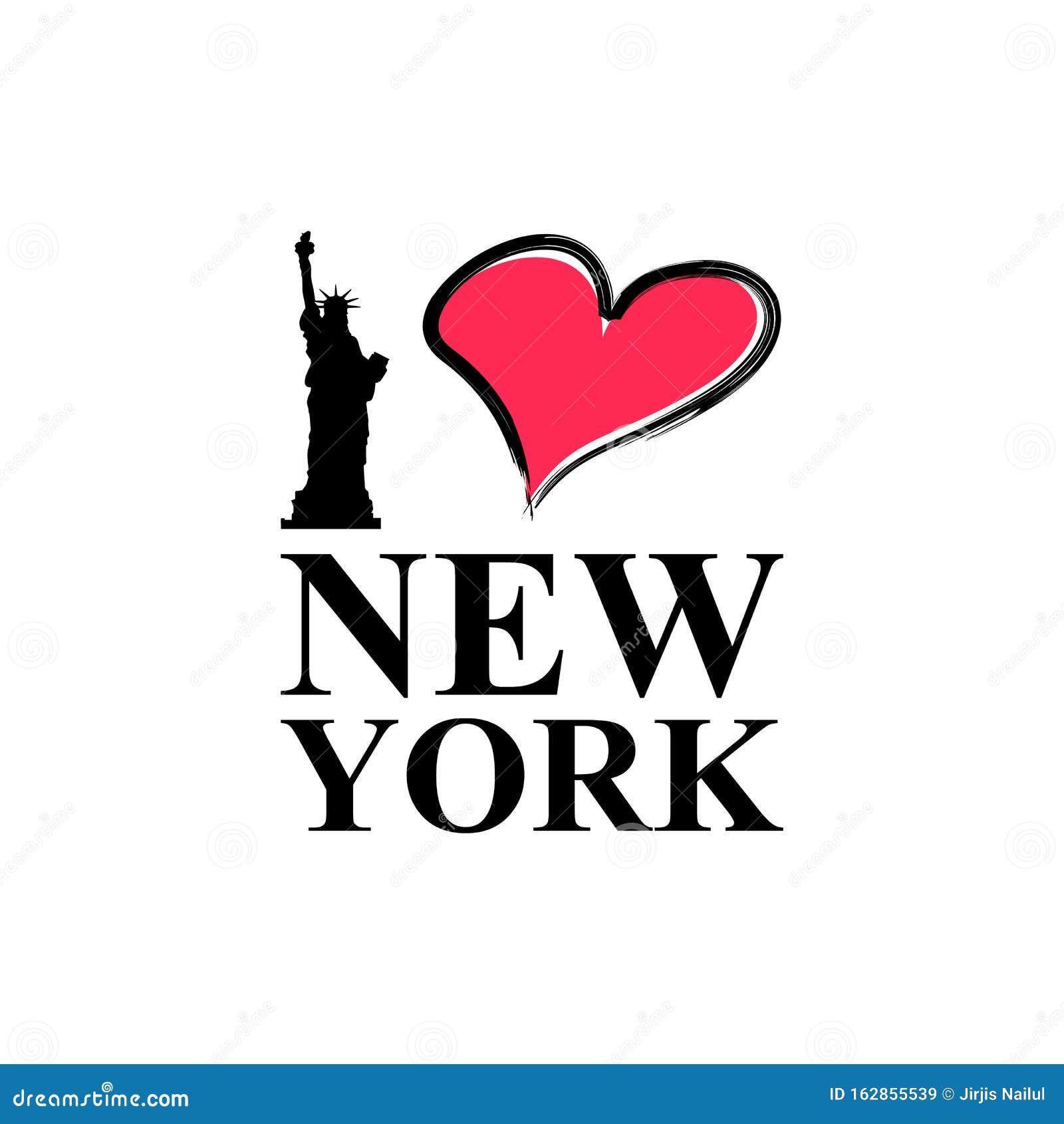 Download I Love New York Typography Vector Lettering And Liberty Statue Vector Design Stock Illustration ...