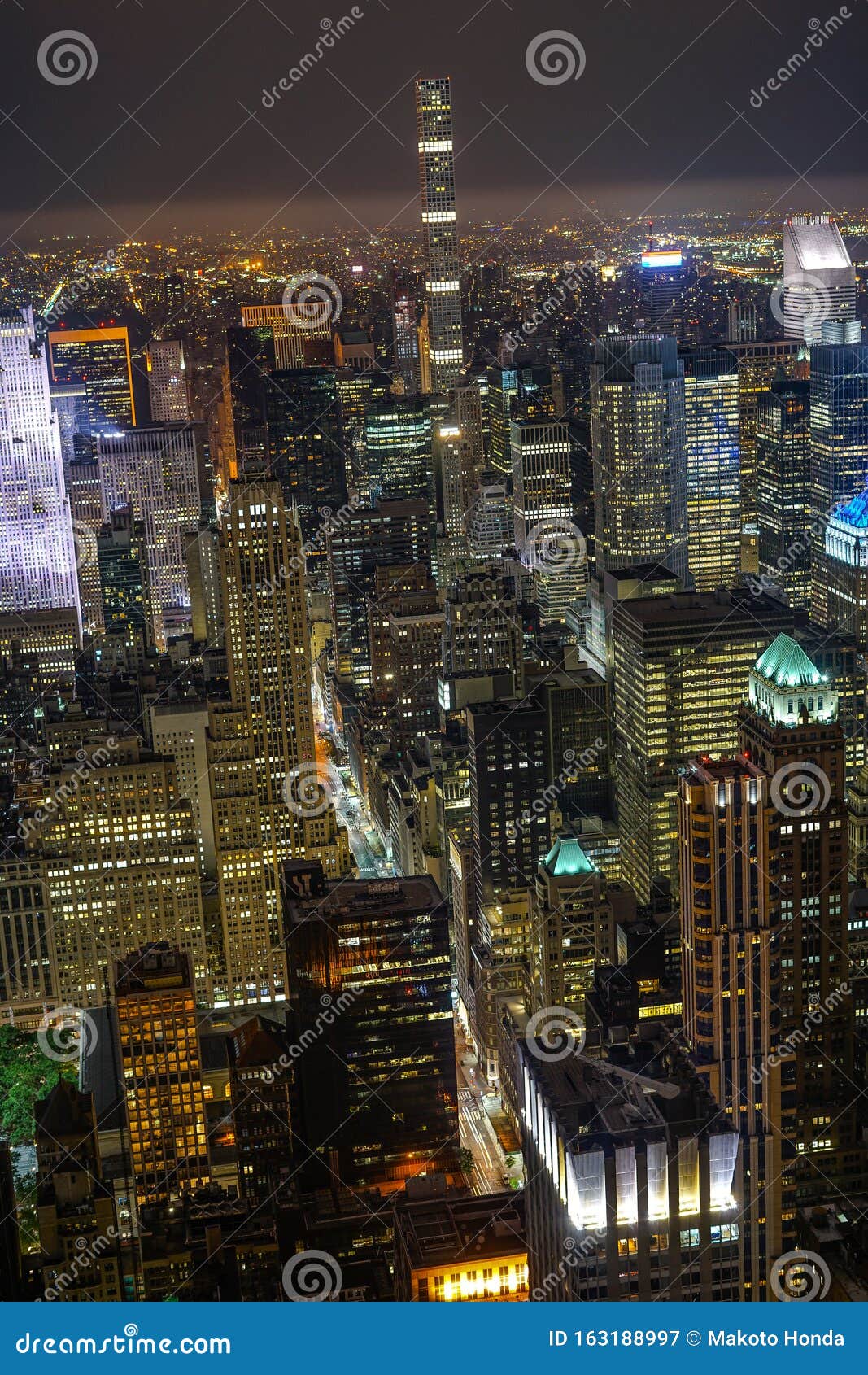 new york night view seen from the empire state building