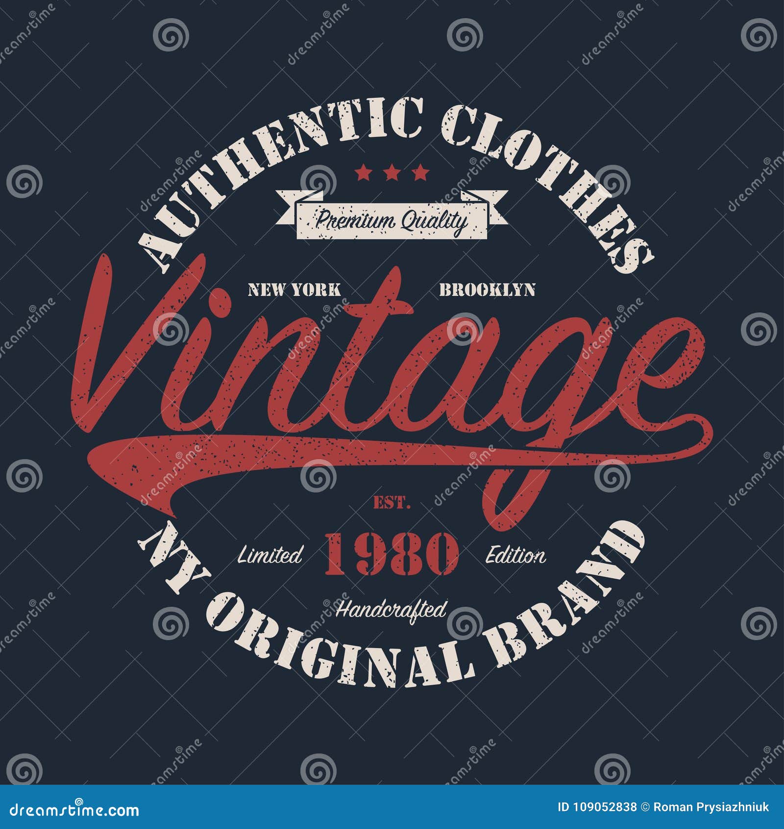 new york, ny, brooklyn vintage original brand graphic for t-shirt.  for handcrafted clothes with grunge. authentic apparel.