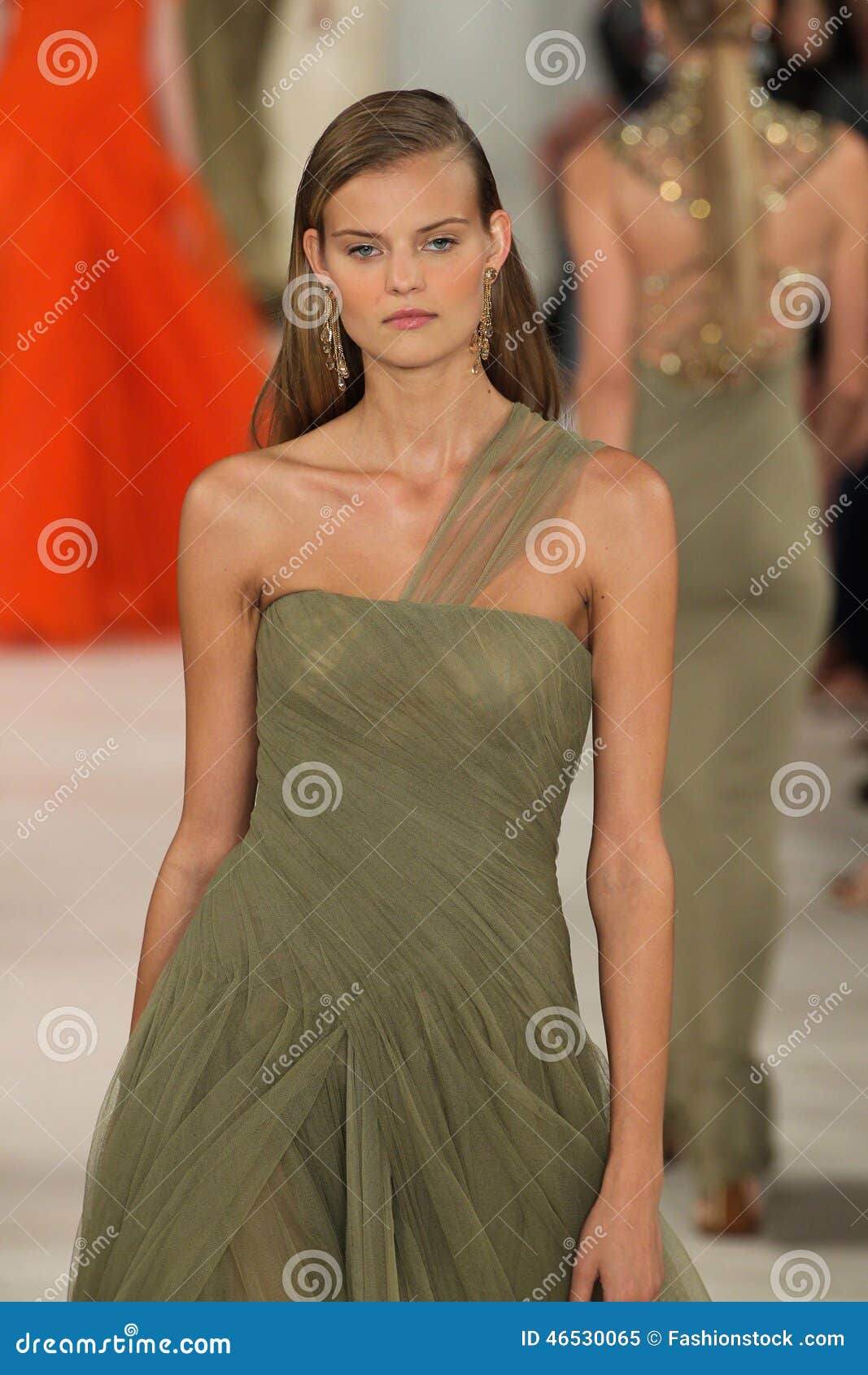 NEW YORK, NY - SEPTEMBER 11: a Model Walks the Runway at Ralph Lauren ...