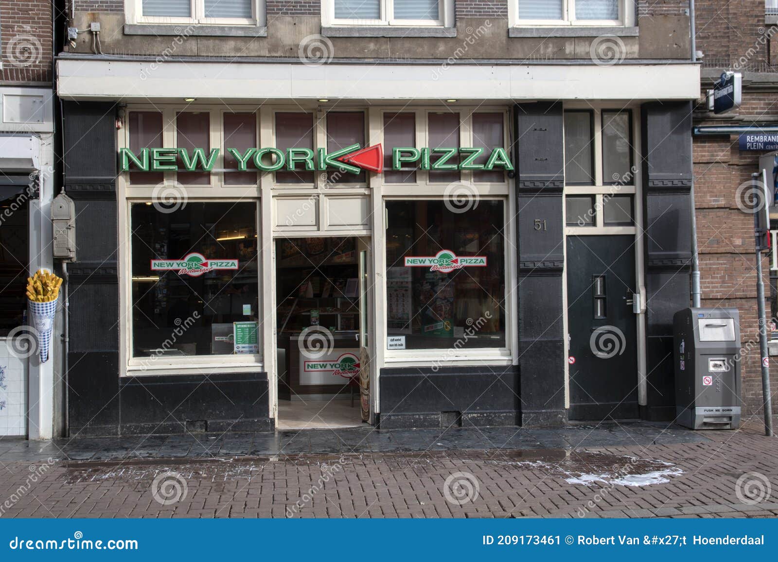 New York Pizza Restaurant at Amsterdam the Netherlands Editorial Photo