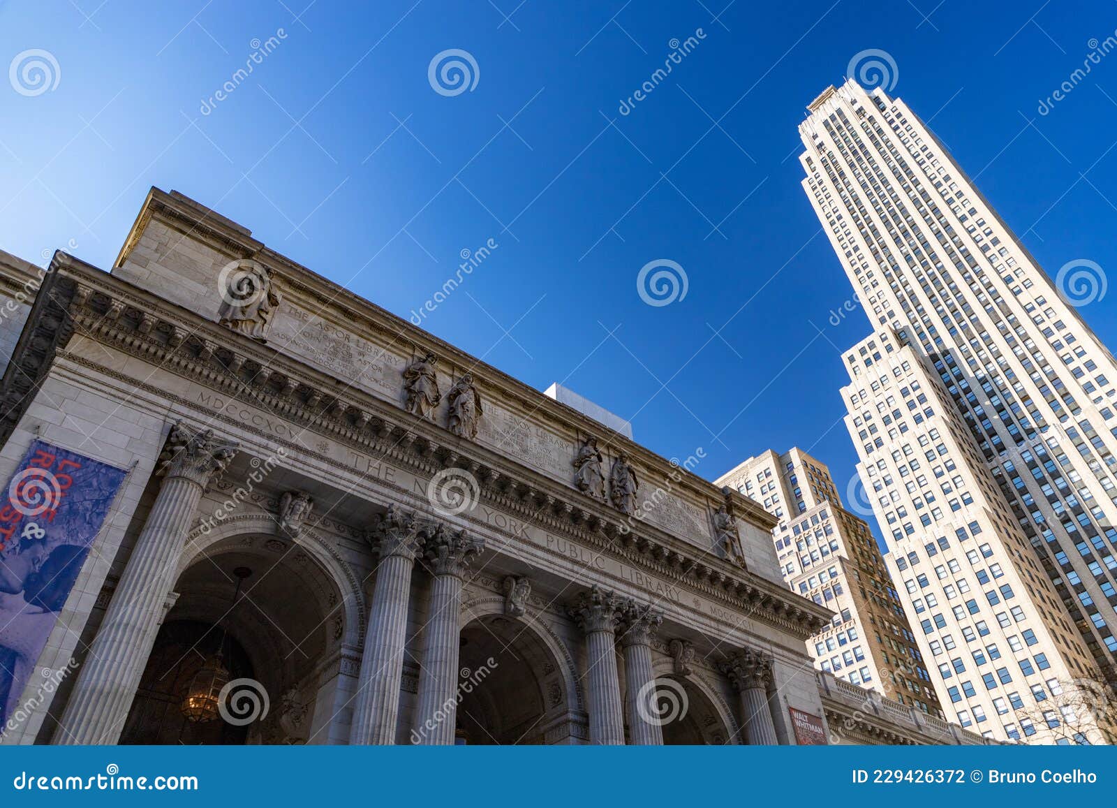 New York Public Library editorial photography. Image of statues 229426372