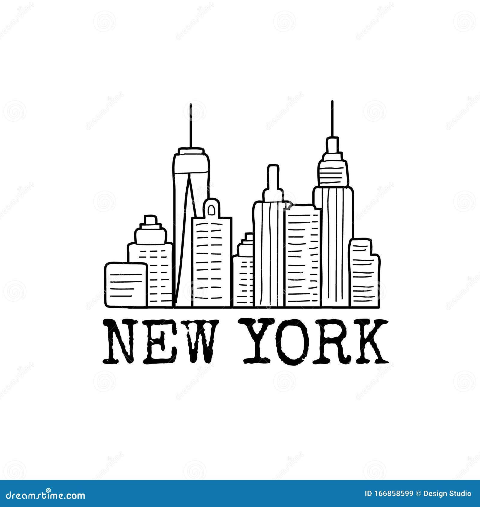 New York Landmarks Drawing