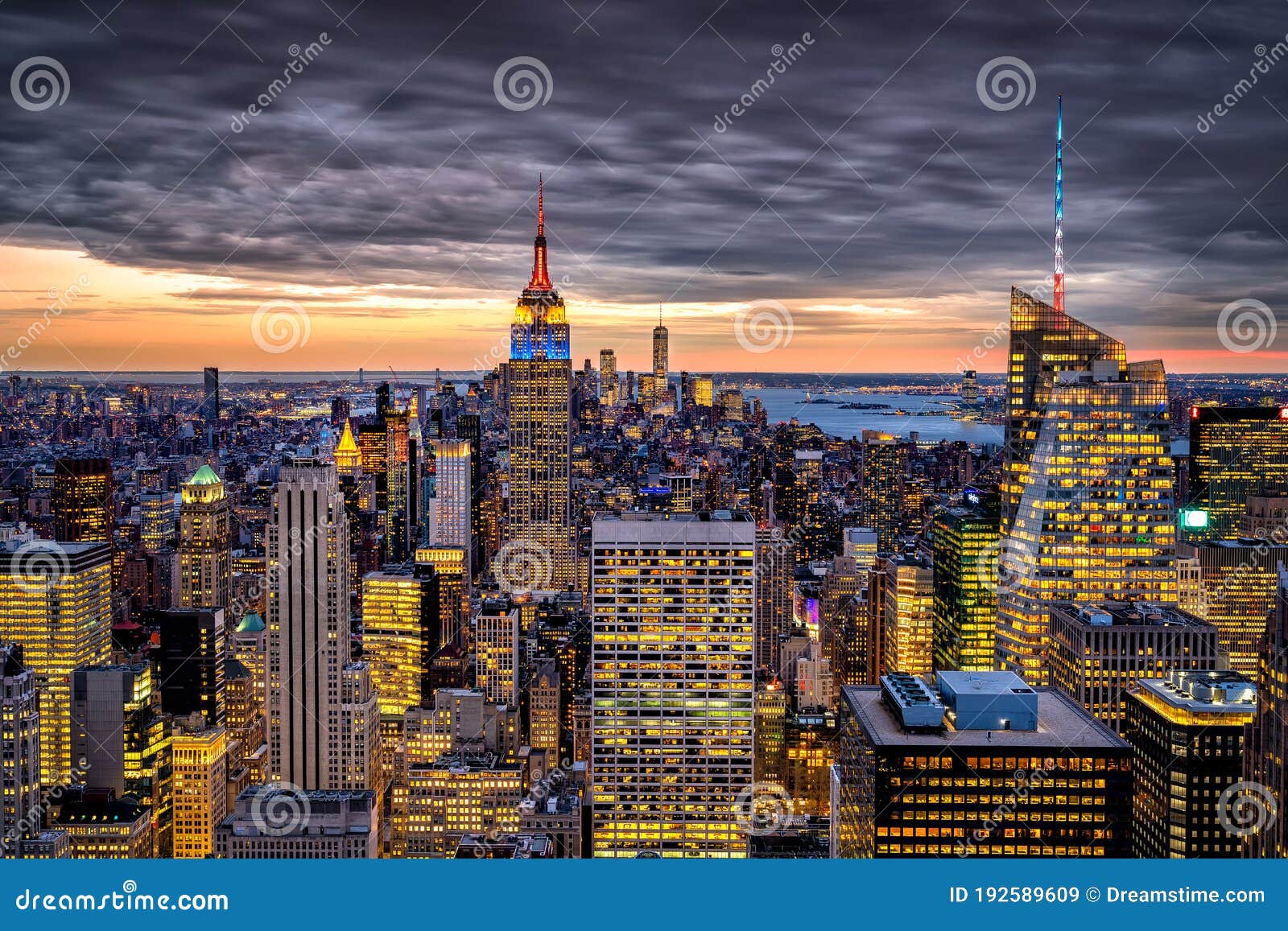 New York Skyline at Sunset with