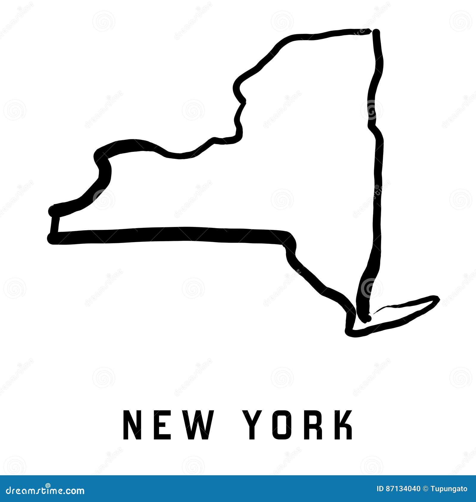 New York state map stock vector. Illustration of simple - 87134040