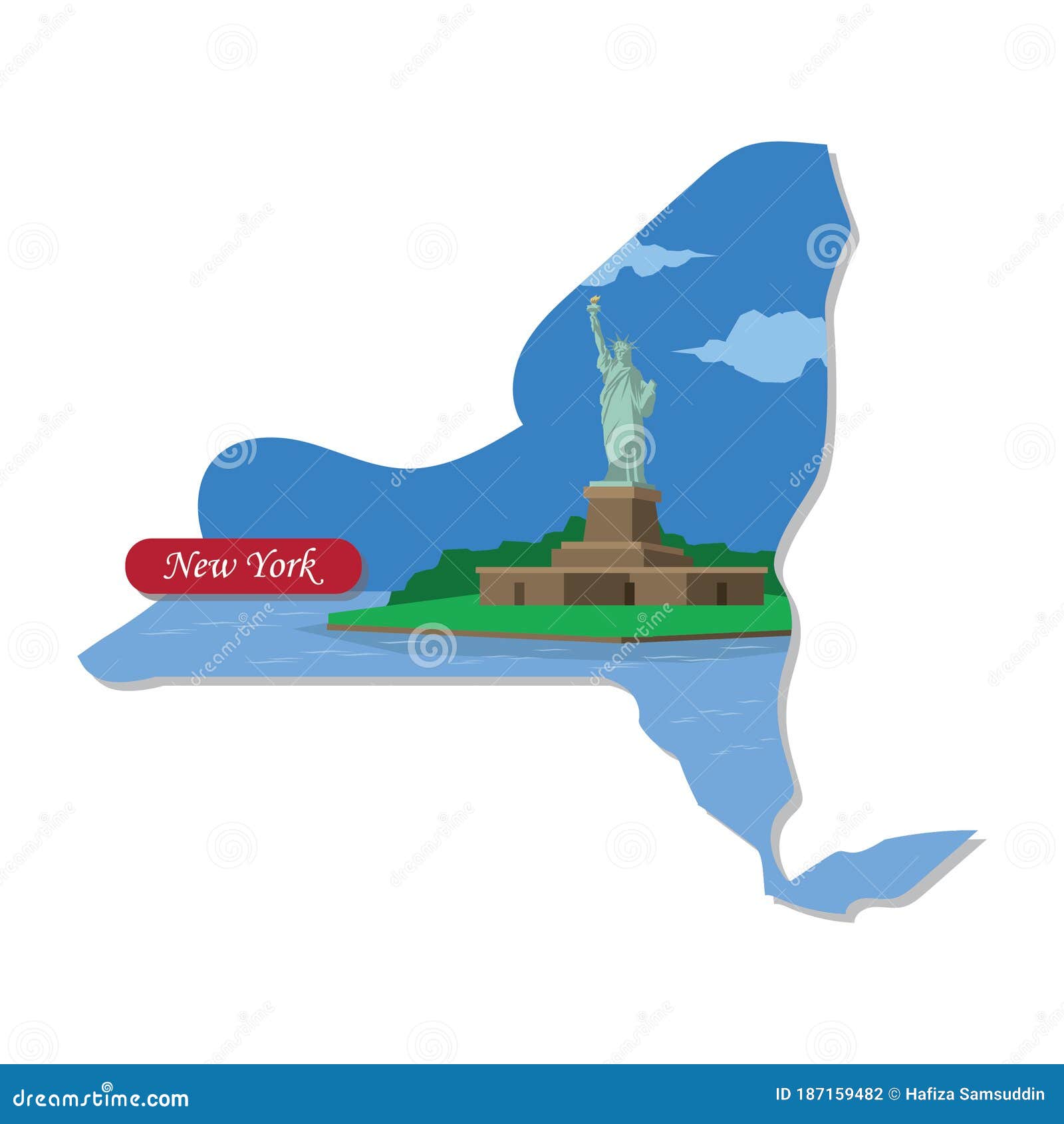New York State Map. Vector Illustration Decorative Design Stock Vector