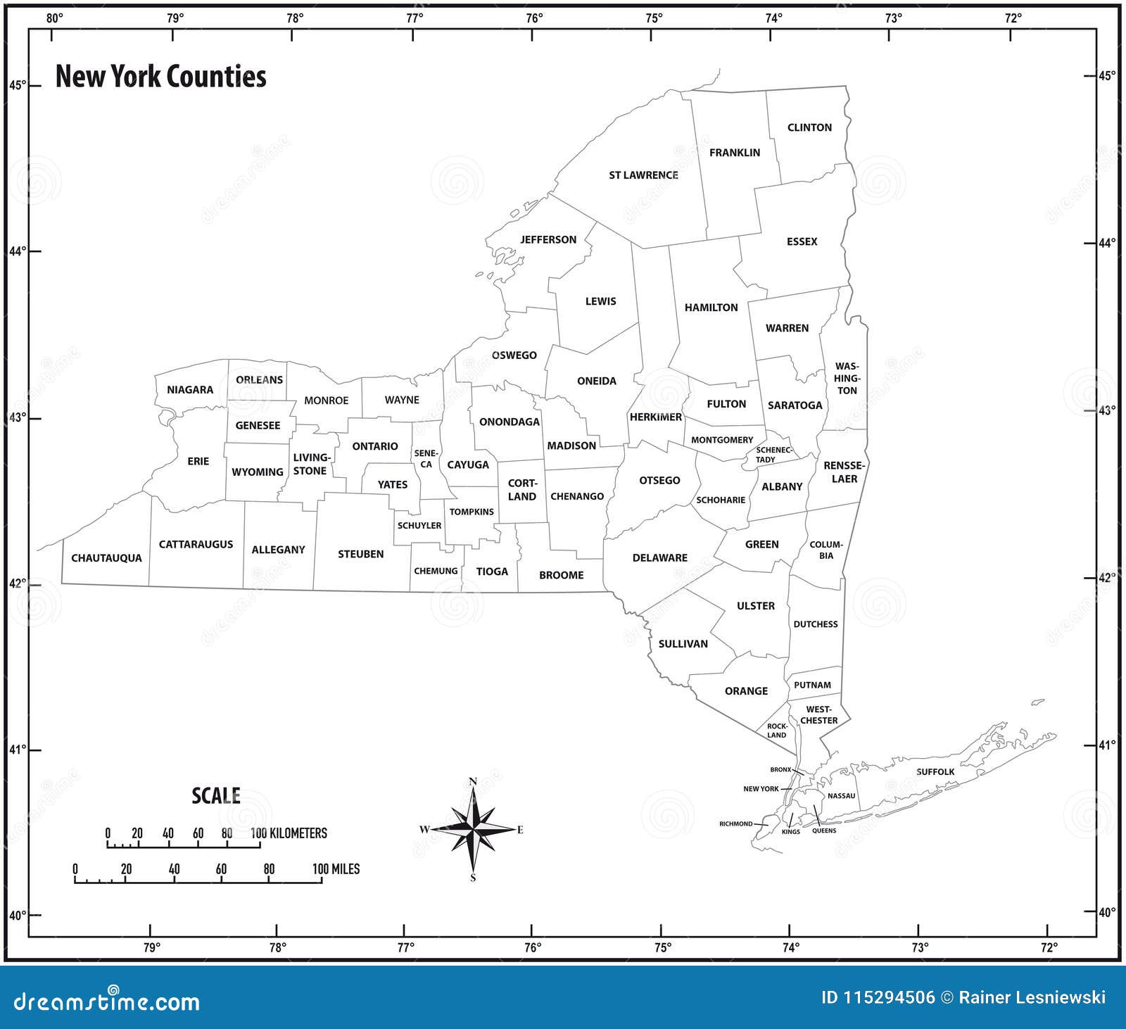 New York State Map Outline - Best Map Collection