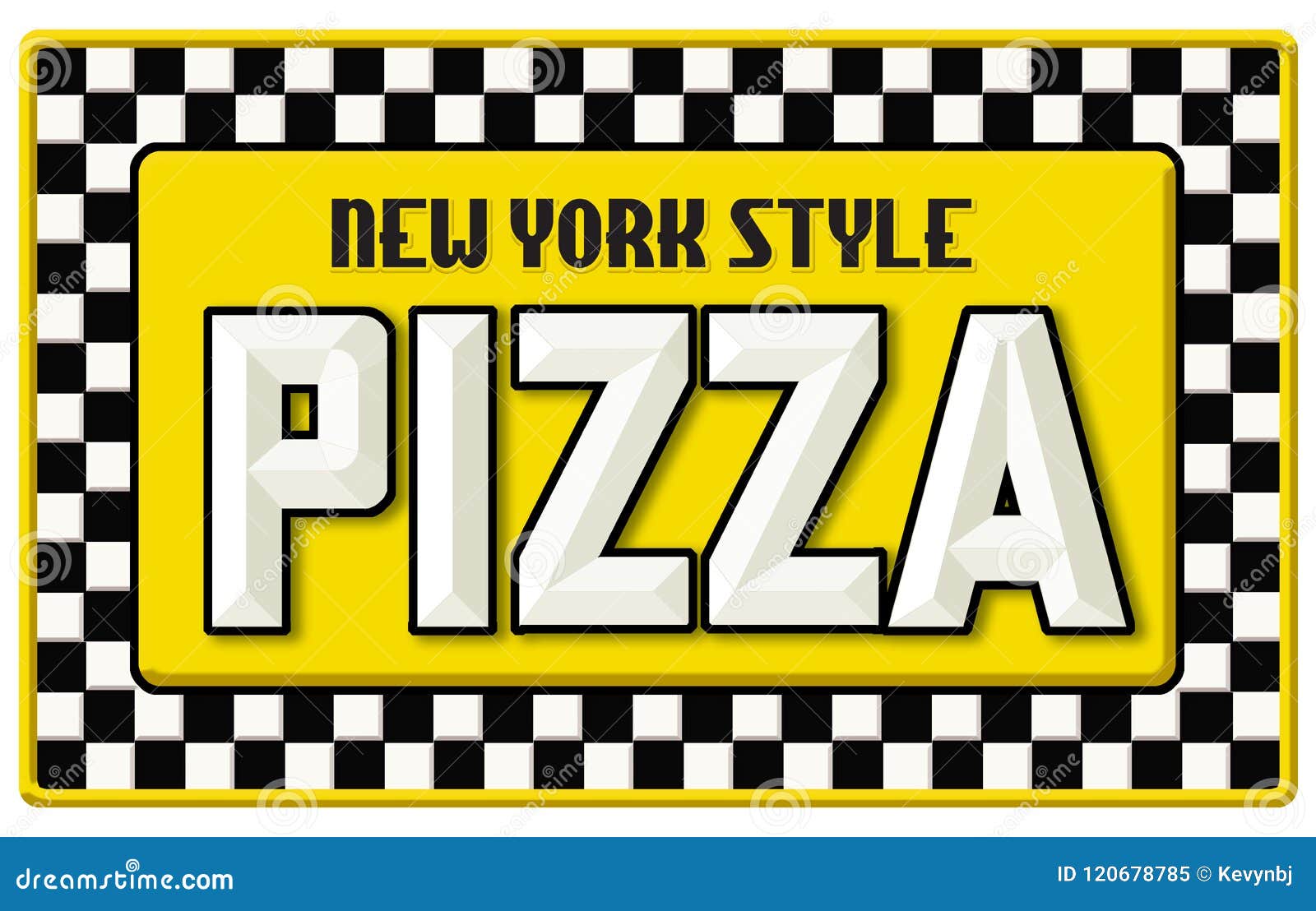 new york style pizza sign tin embossed