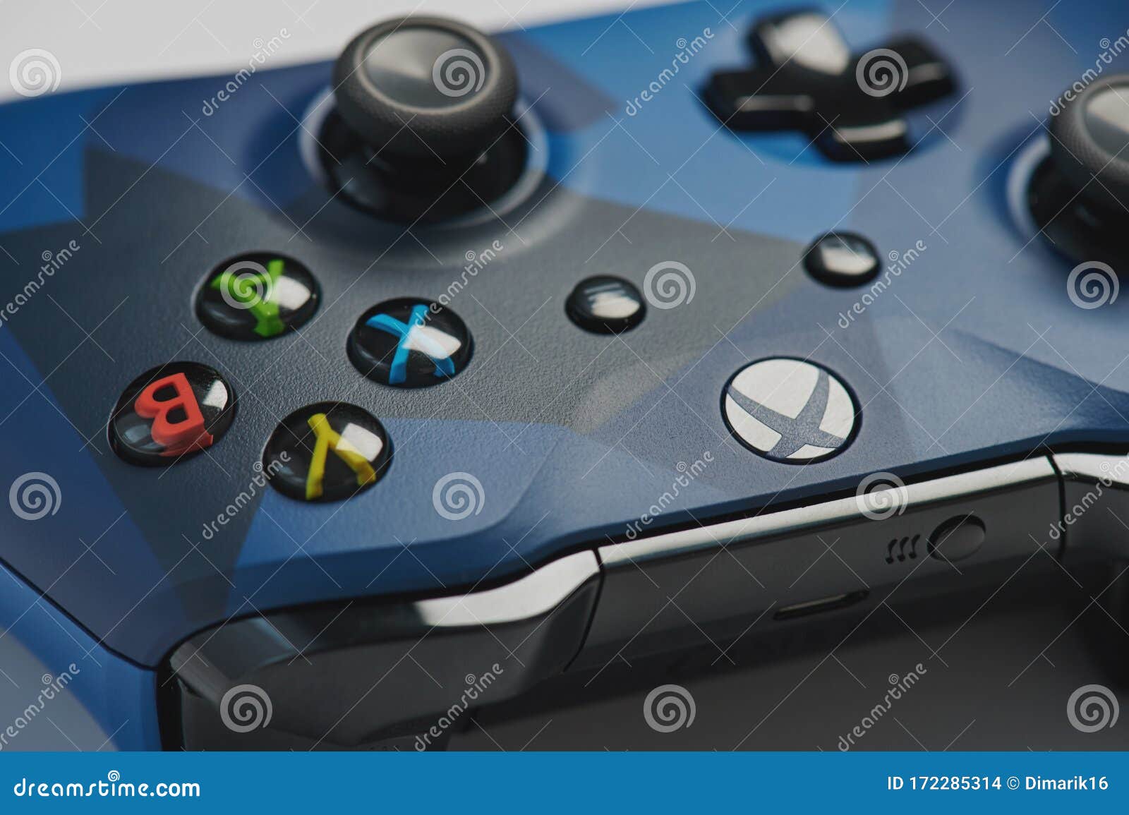 Macro of Blue Xbox Controller Editorial Stock Image Image of joypad