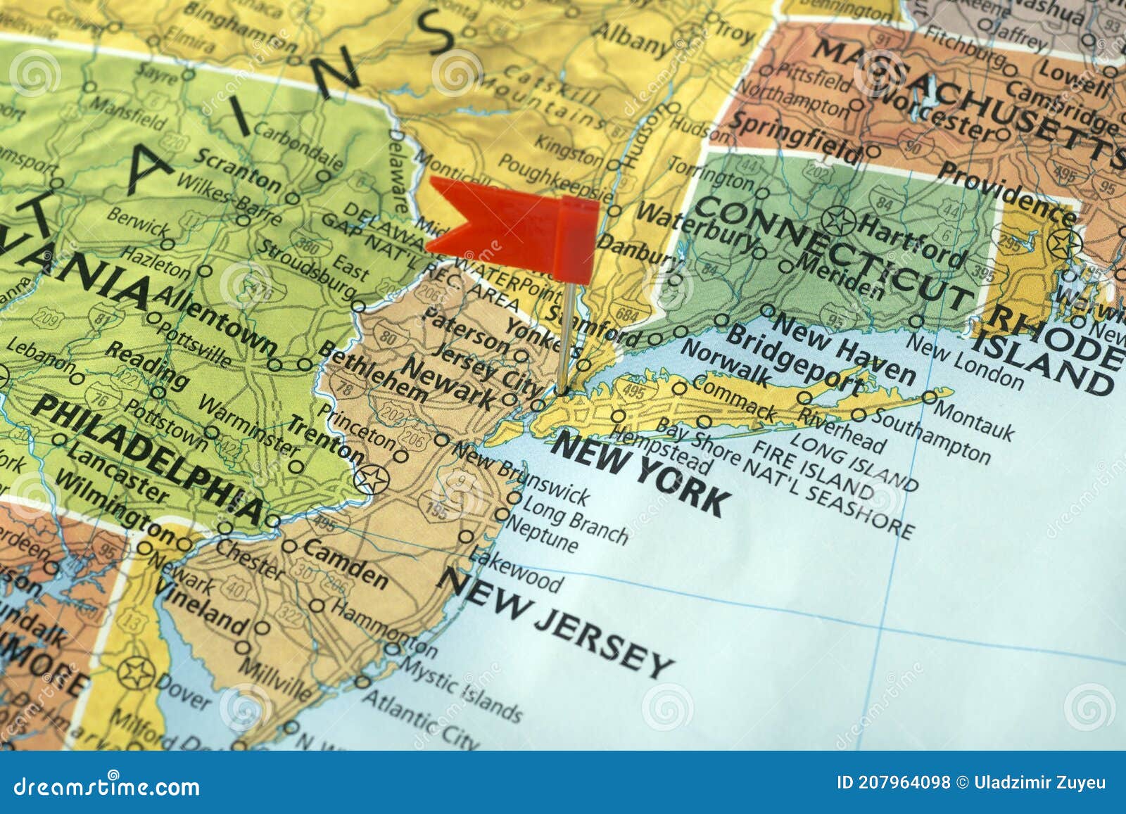 New York on the USA Map. Travel in the USA Stock Photo Image of ohio