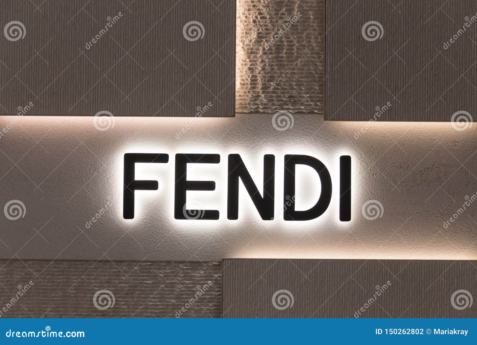 NEW YORK, USA - 17 MAY, 2019: Fendi Logo at the Entrance To a Fendi ...