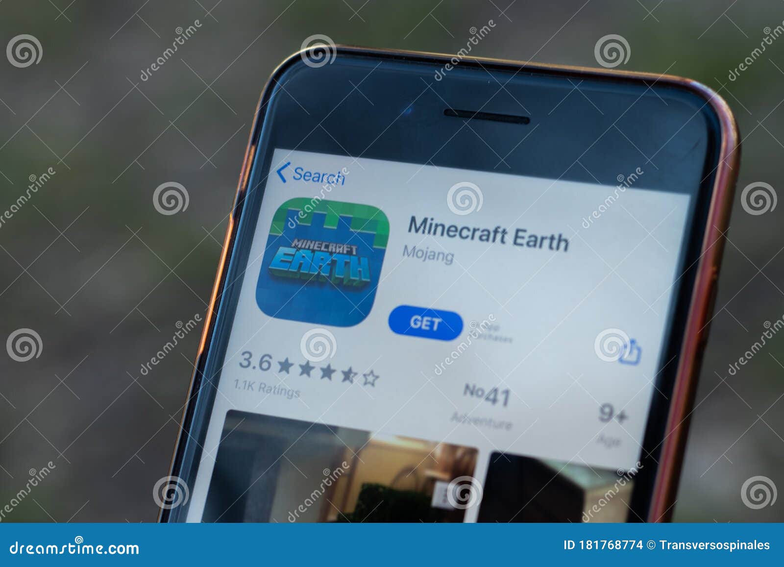 New York, USA - 1 May 2020: Minecraft Earth App Logo Close-up on