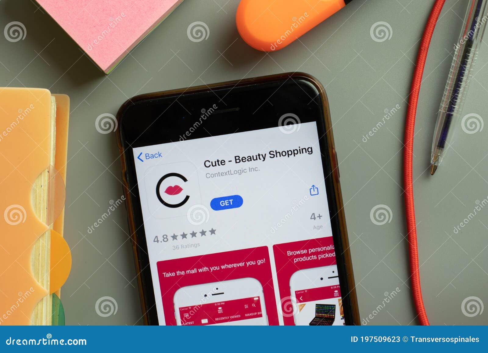 New York Usa 29 September Cute Beauty Shopping Mobile App Logo On Phone Screen Close Up Illustrative Editorial Editorial Stock Photo Image Of Logo Closeup