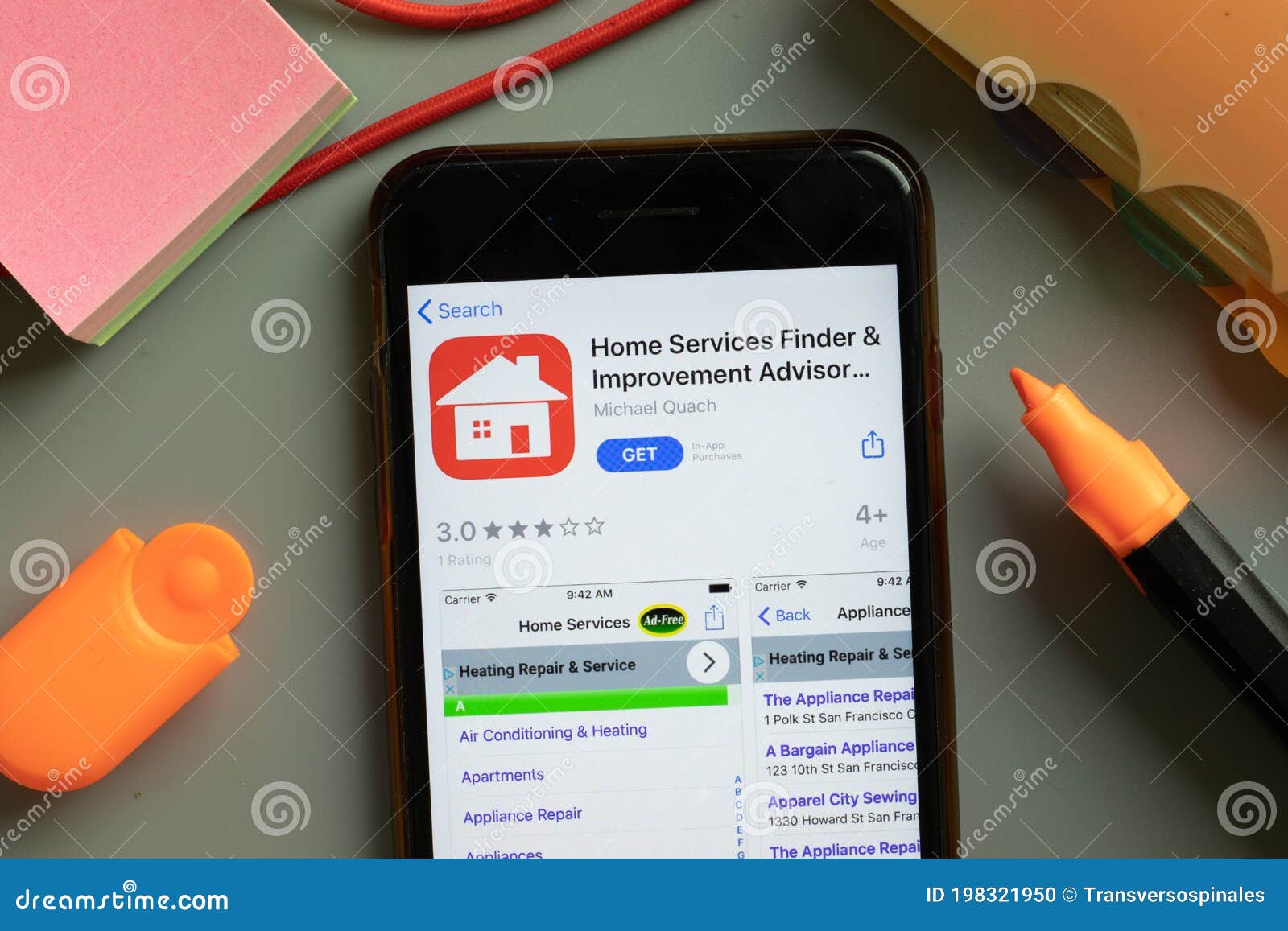 New York Usa 29 September 2020 Home Services Finder Mobile App Logo On Phone Screen Close Up Illustrative Editorial Editorial Image Image Of View Mobile 198321950