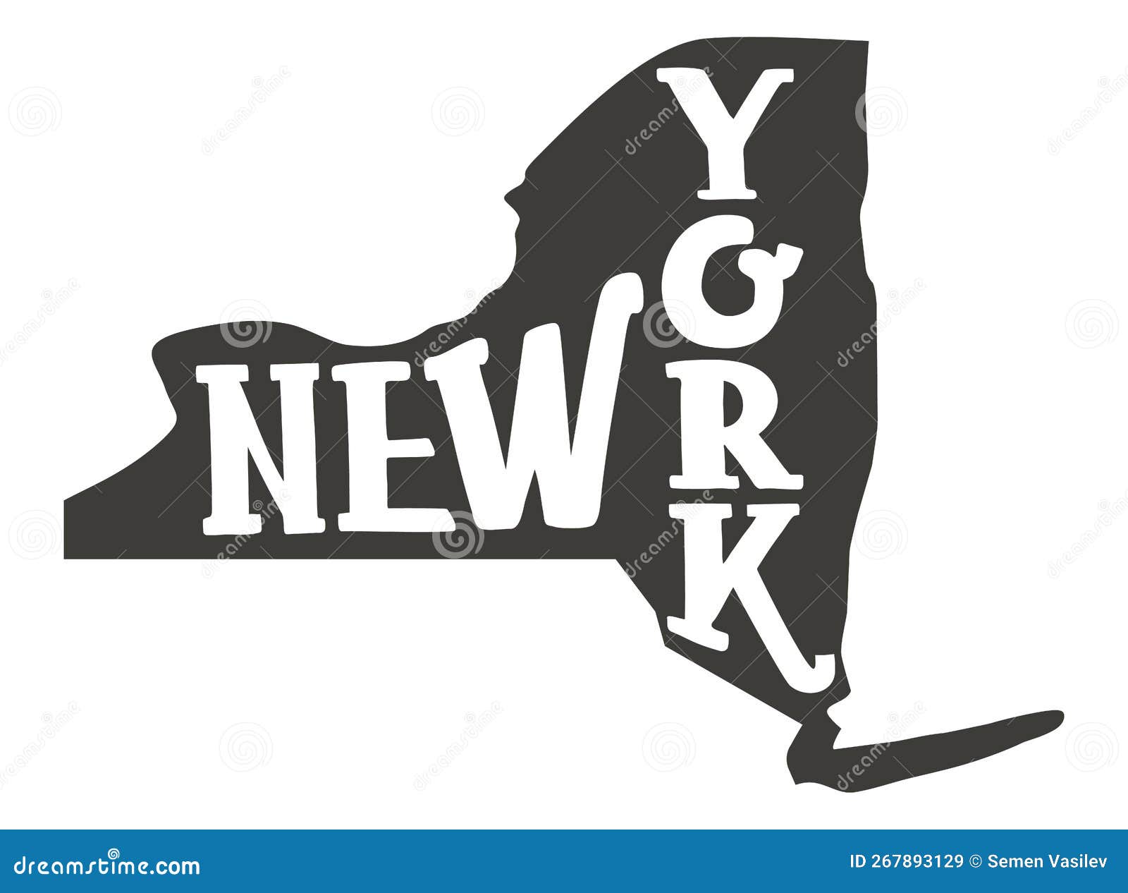 New York. Vector Silhouette State Stock Illustration - Illustration of ...