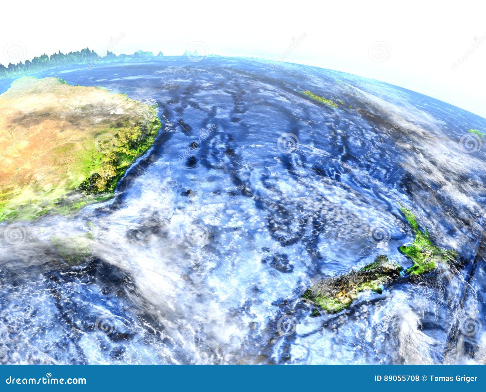 New Zealand On Earth Visible Ocean Floor Stock Illustration