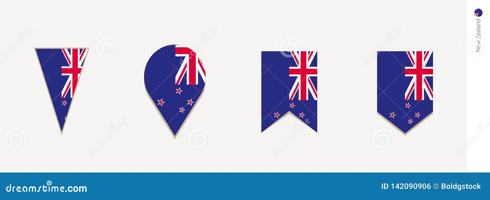 New Zealand Flag in Vertical Design, Vector Illustration Stock Vector