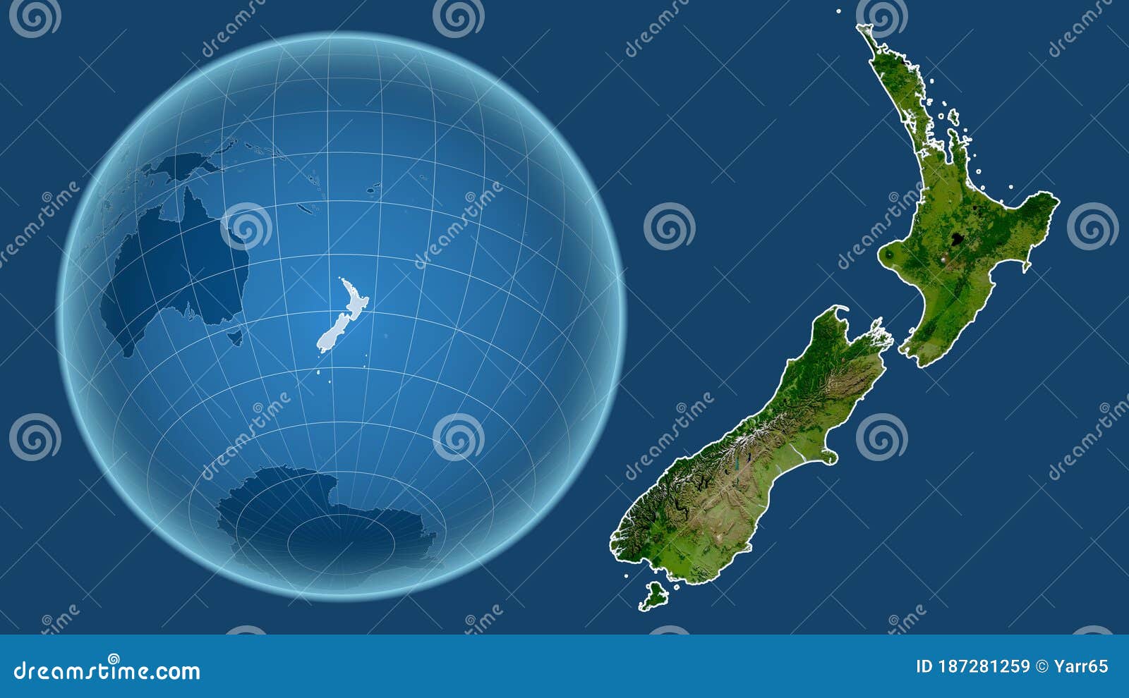 New Zealand Satellite. Country and Globe, Isolated Stock Illustration Illustration of nasa