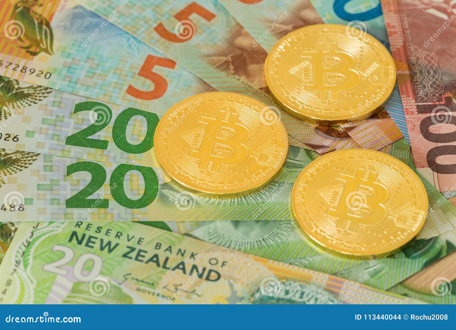 New Zealand Money And Bitcoin Stock Photo Image Of Dollars - 