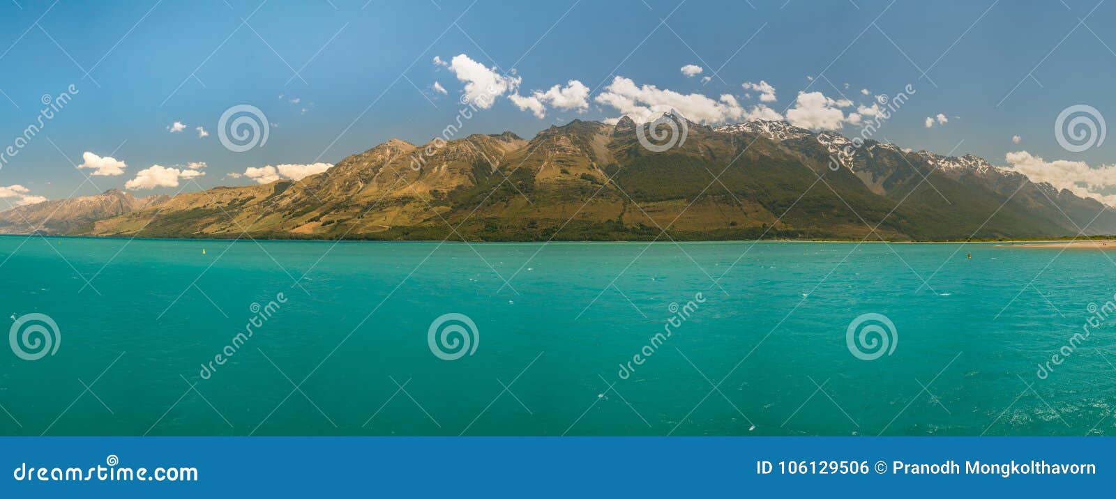 New Zealand Mountain and Blue Lake Against Sky Stock Photo - Image of ...