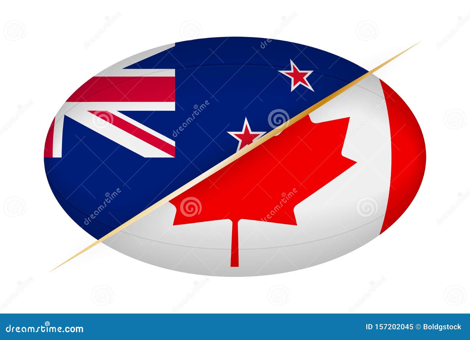 New Zealand Versus Canada, Concept for Rugby Tournament Stock Vector