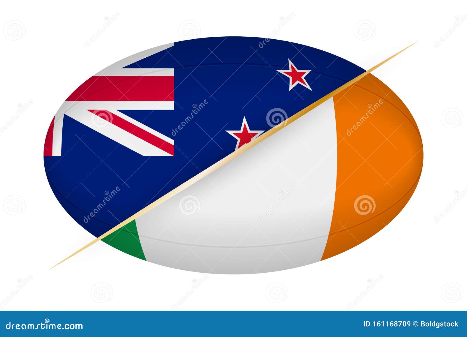 New Zealand Versus Ireland, Concept for Rugby Tournament Stock Vector
