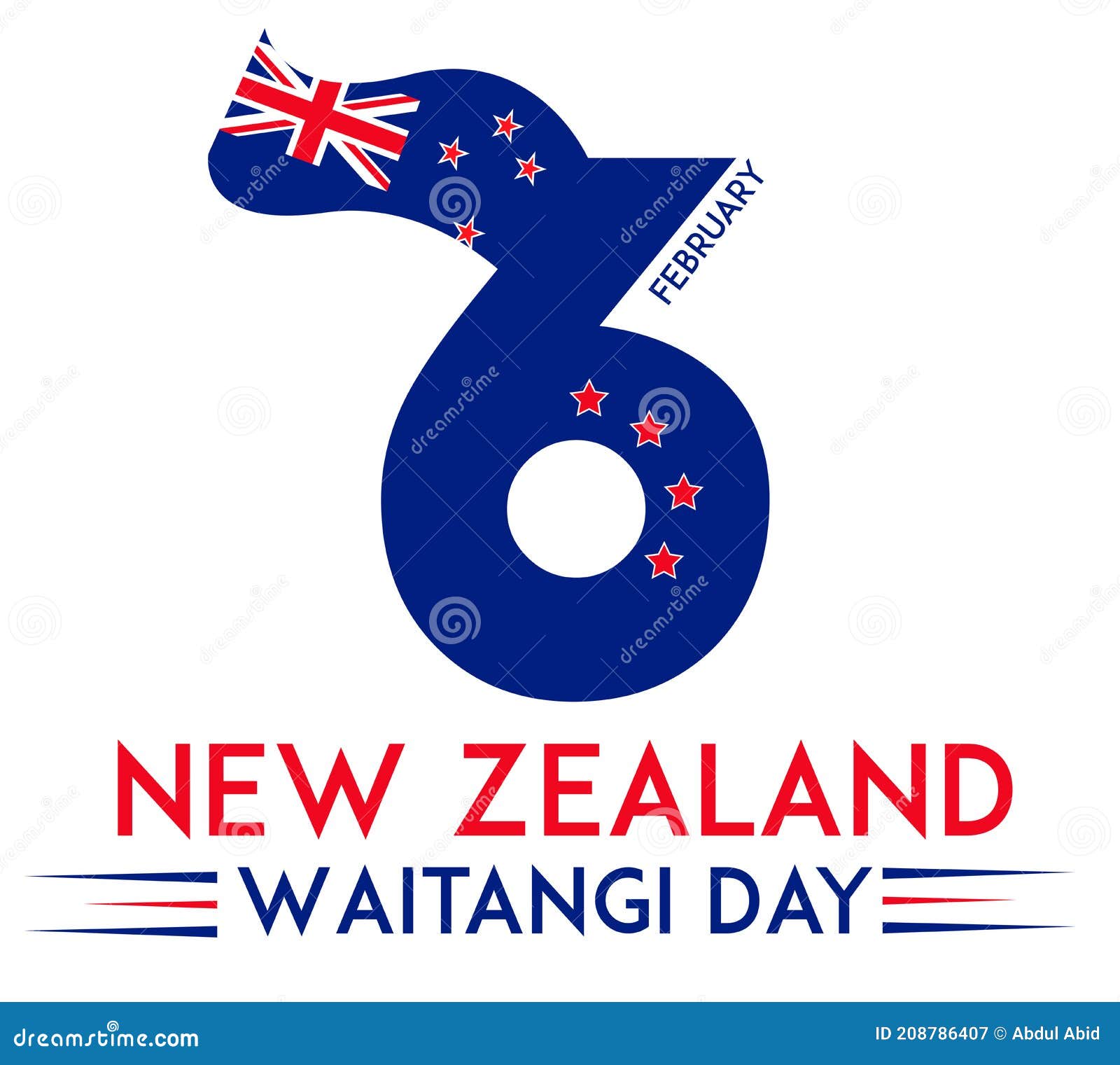 New Zealand Waitangi Day in 6 February Stock Illustration