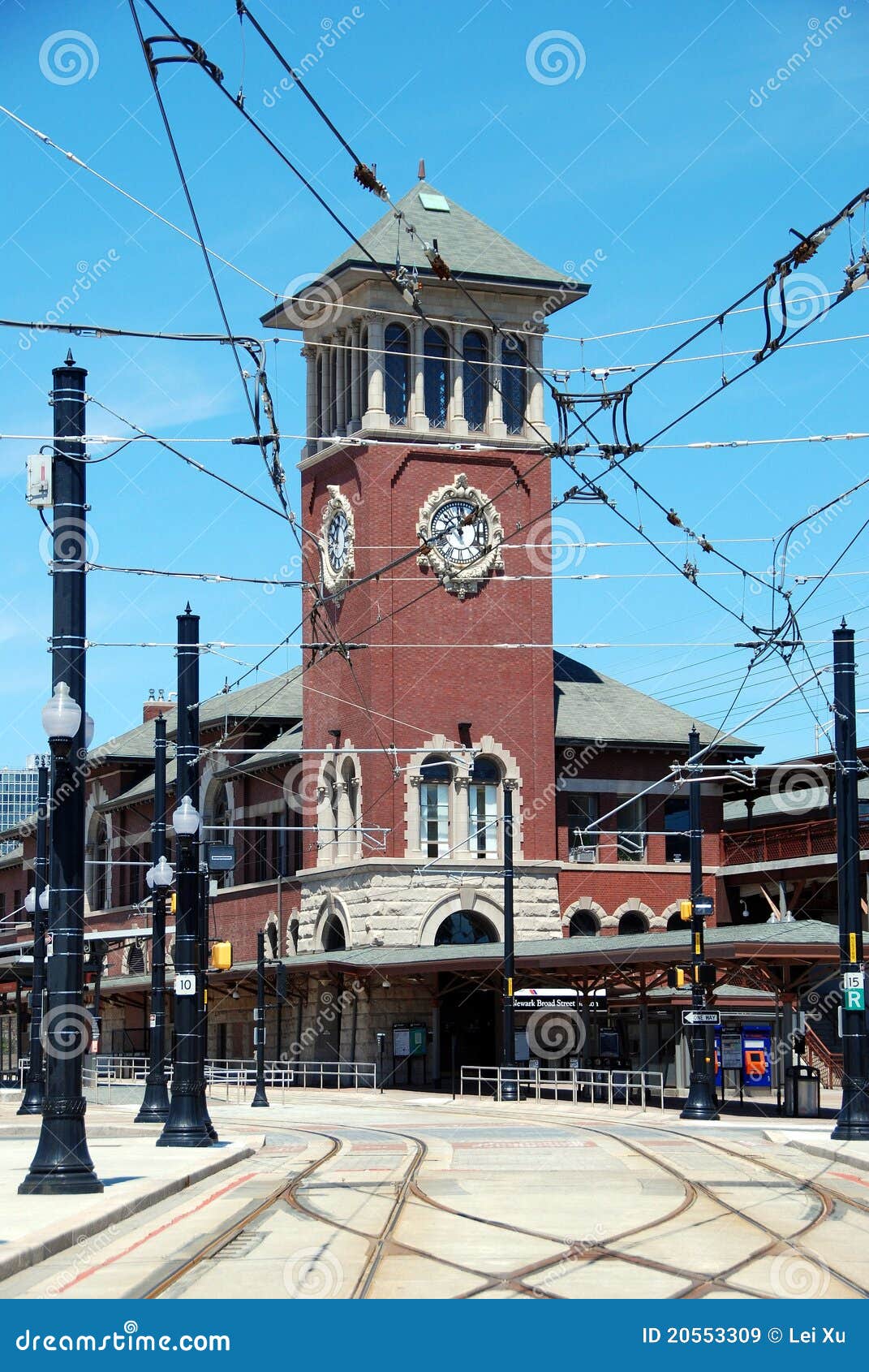 Newark, NJ Broad Street Station Clock Tower Editorial Stock Image