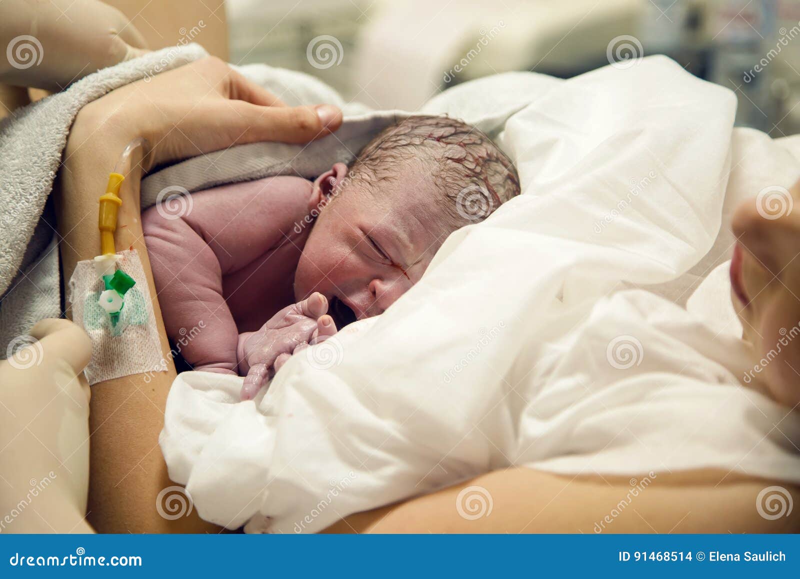 Newborn Baby Boy After Birth Stock Photo Image Of Baby Hand