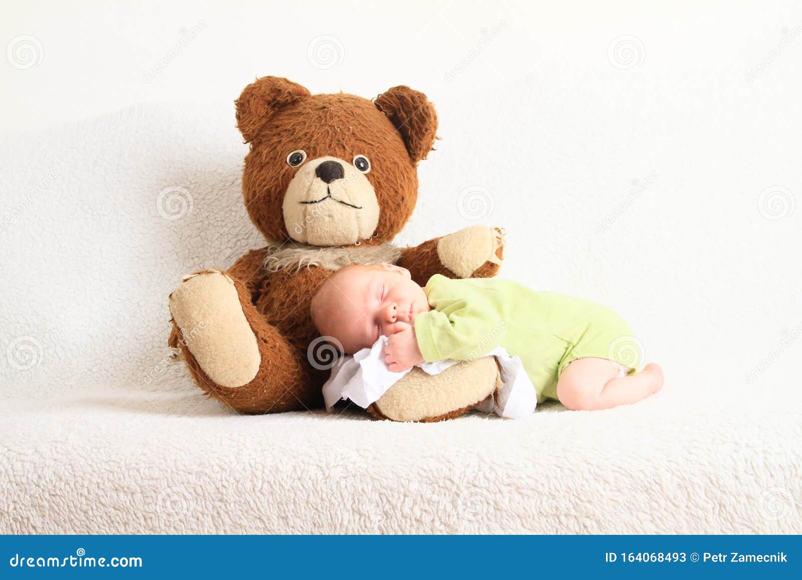Is Sleeping With A Teddy Bear Haram Newborn Baby Boy Sleeping on Teddy Bear Stock Image - Image of black