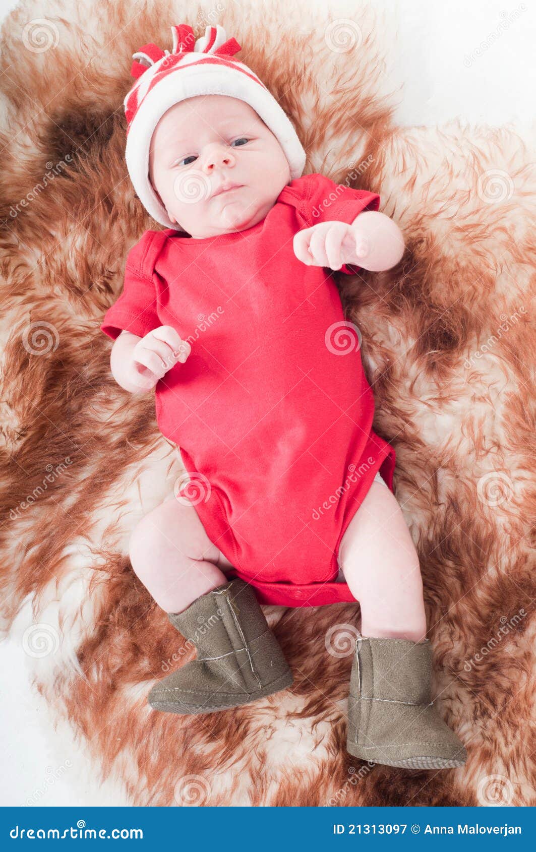 Newborn Baby in Chritstmas Hat Stock Image Image of happy, toddler
