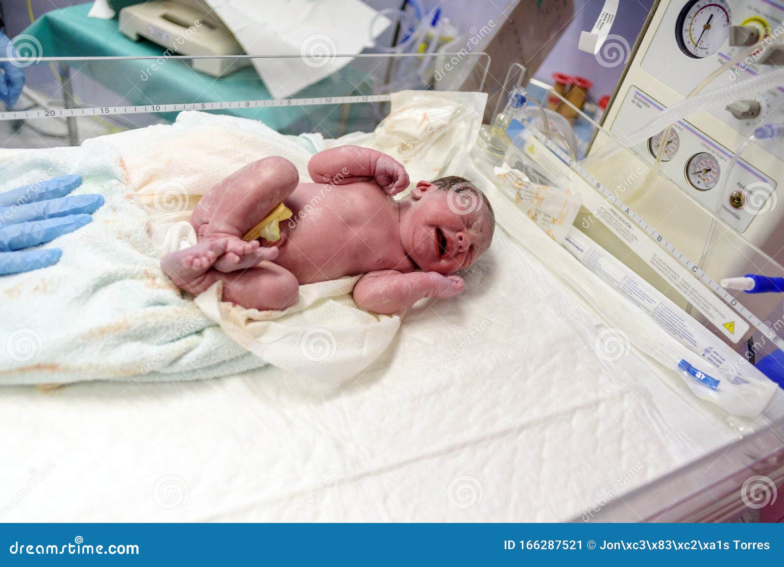 Newborn Baby Crying In Hospital Operating Room Stock Image Image Of
