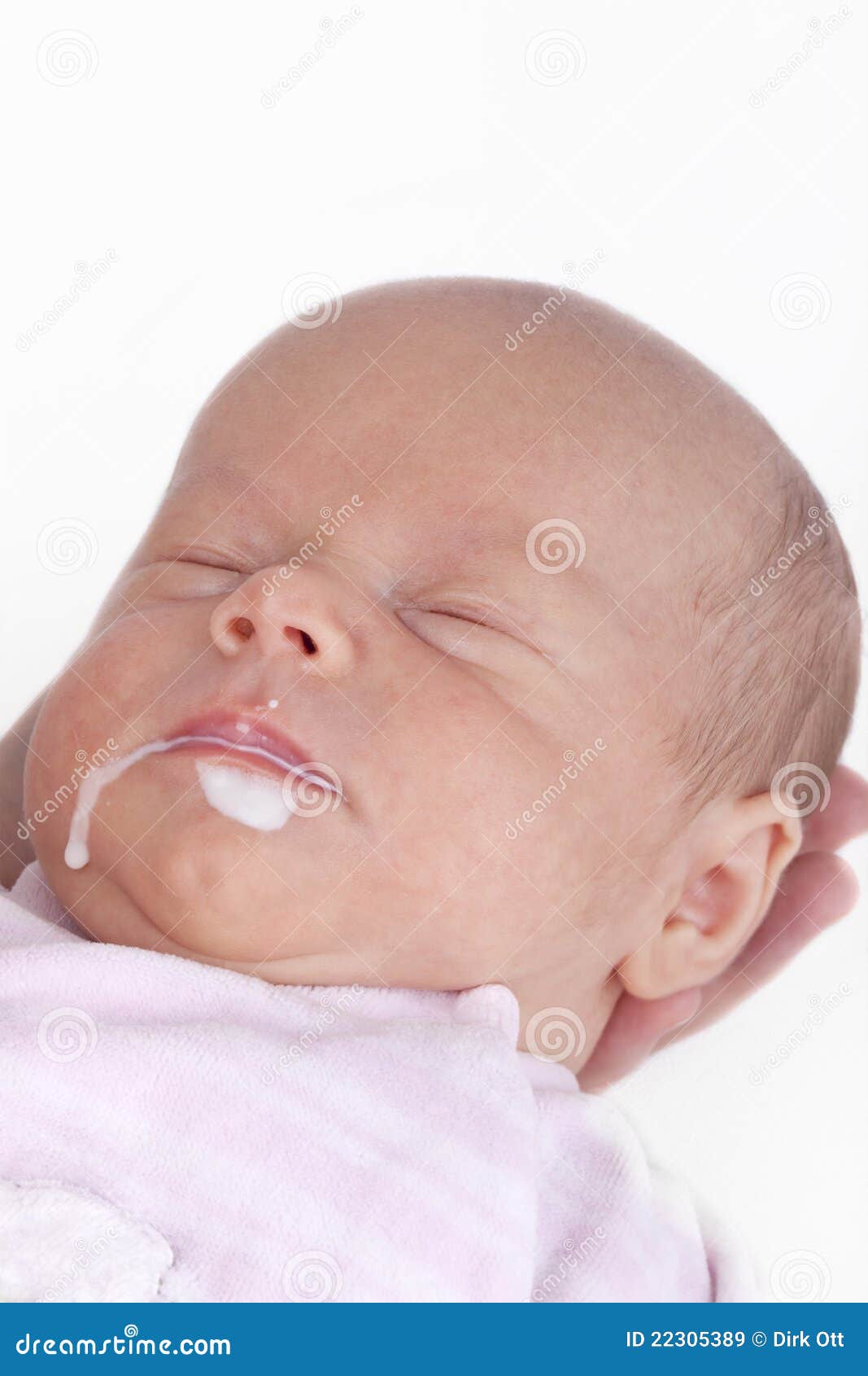 Newborn baby after feeding stock image. Image of fluid 22305389