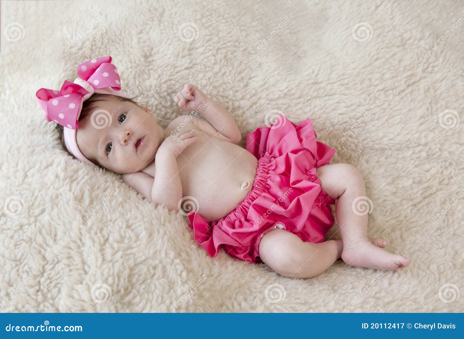Newborn Baby Girl in Pink stock image. Image of innocence - 20112417