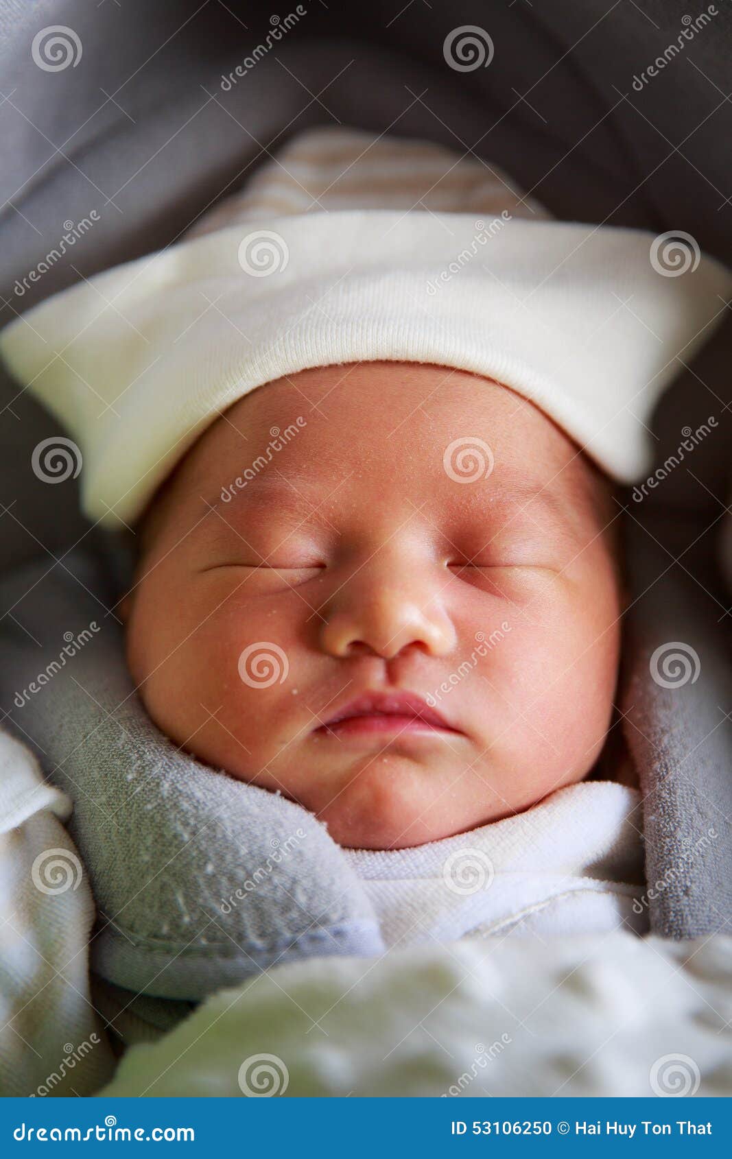 Newborn Baby Girl Sleeping in the Car Seat Stock Photo - Image of ...