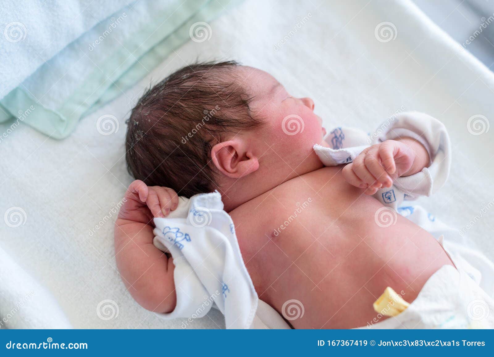 Newborn Baby in a Hospital Crib with a Baby Blanket Stock Image Image of child, hospital